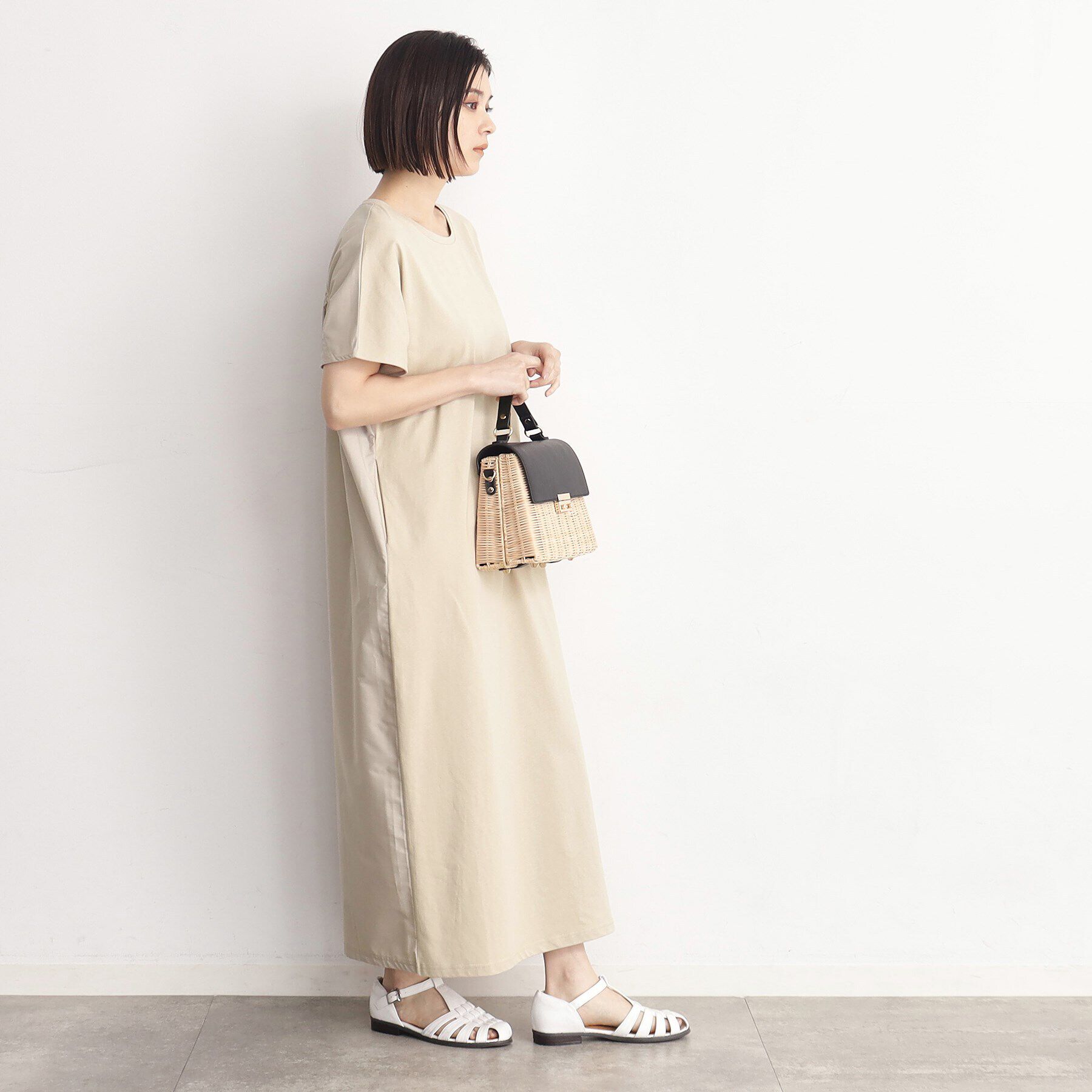 THE SHOP TK「バックギャザー切り替えワンピース【洗える】」|ワンピース|