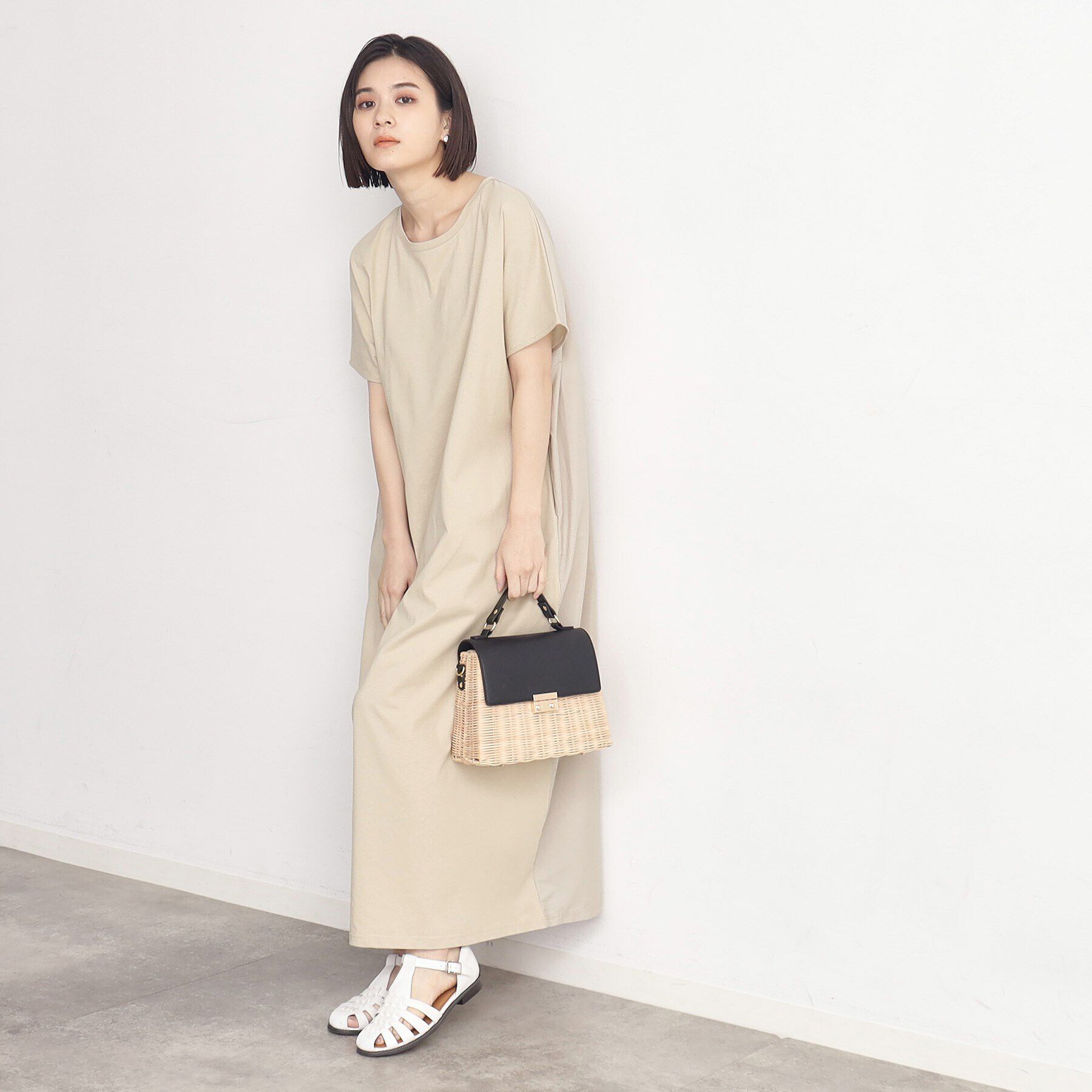 THE SHOP TK「バックギャザー切り替えワンピース【洗える】」|ワンピース|