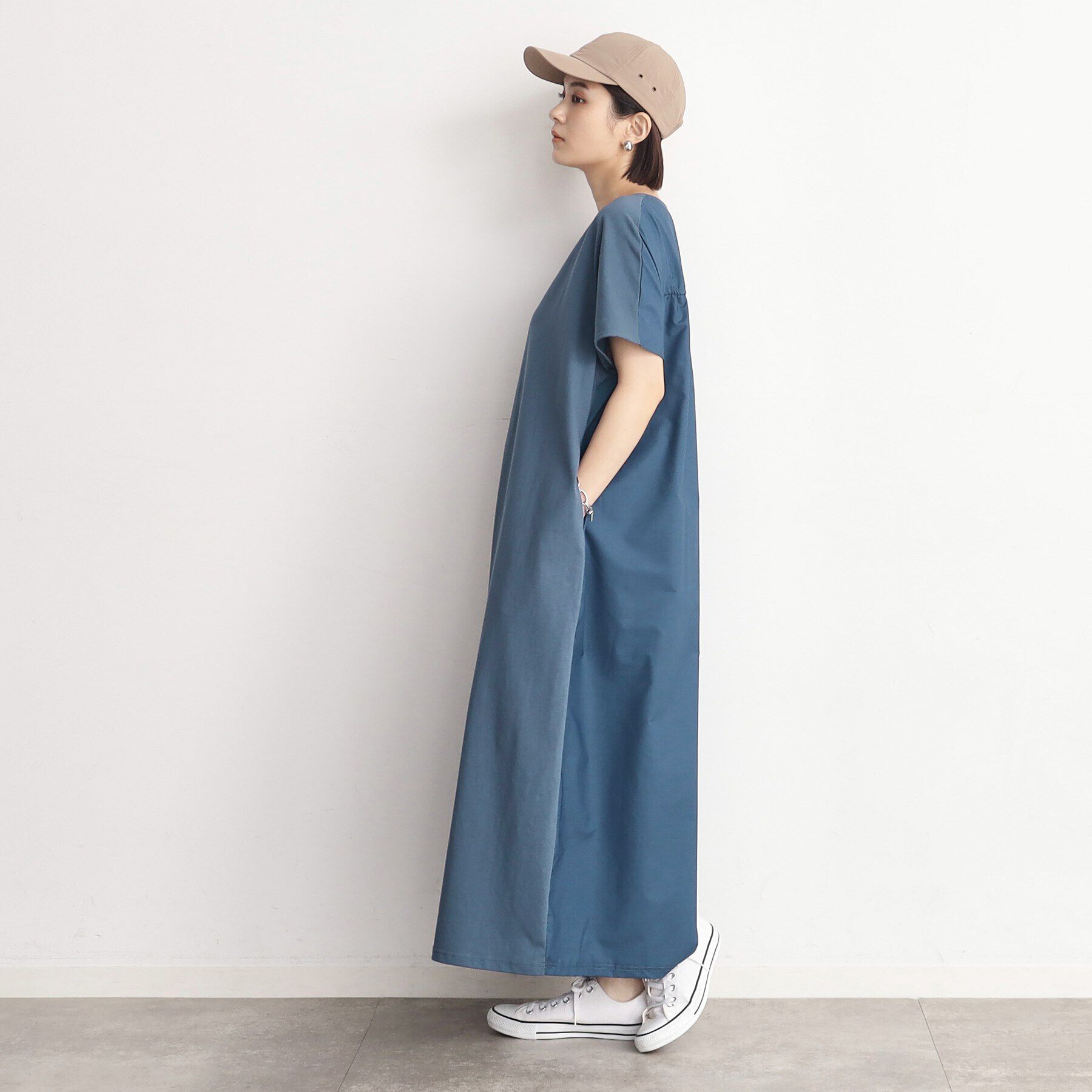 THE SHOP TK「バックギャザー切り替えワンピース【洗える】」|ワンピース|