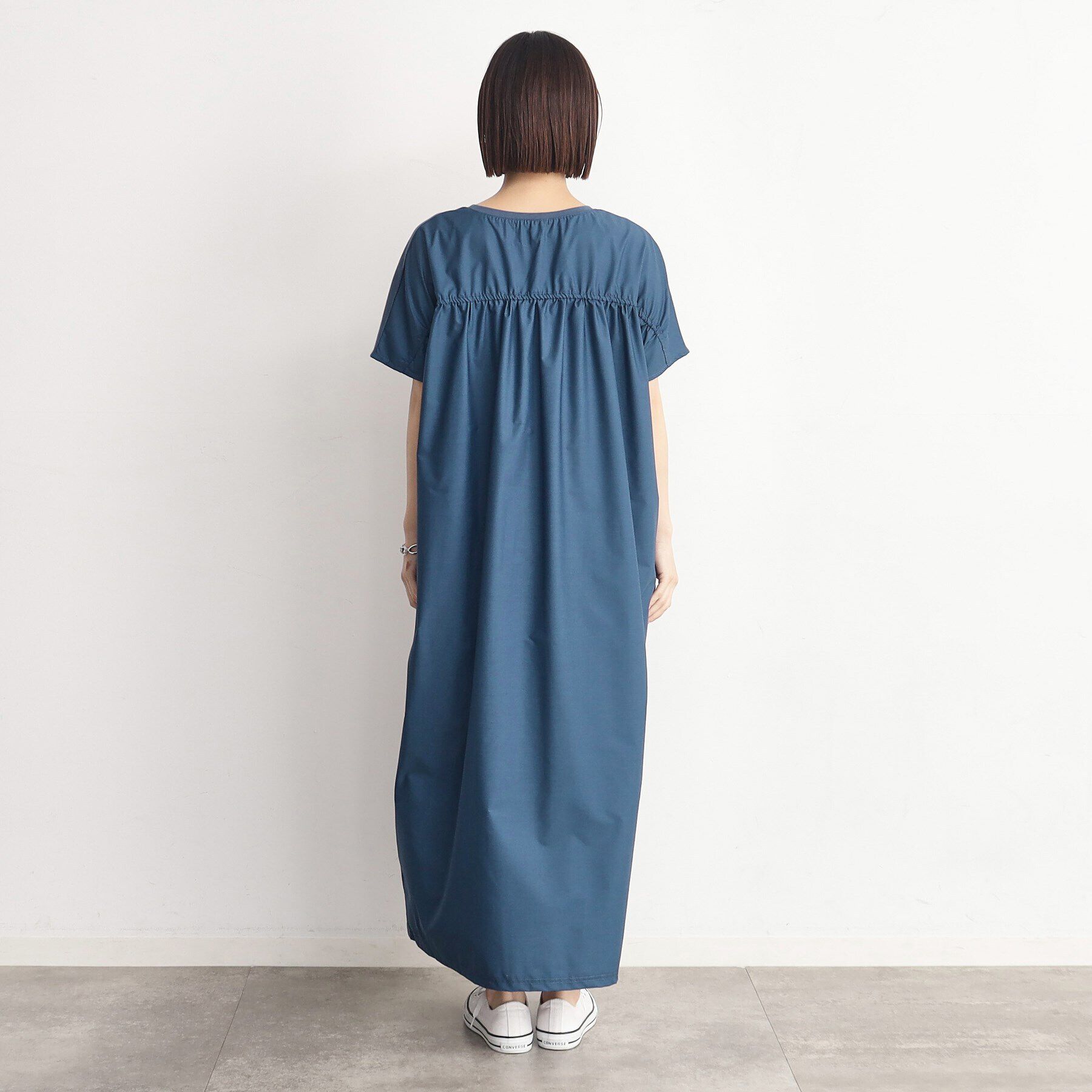 THE SHOP TK「バックギャザー切り替えワンピース【洗える】」|ワンピース|