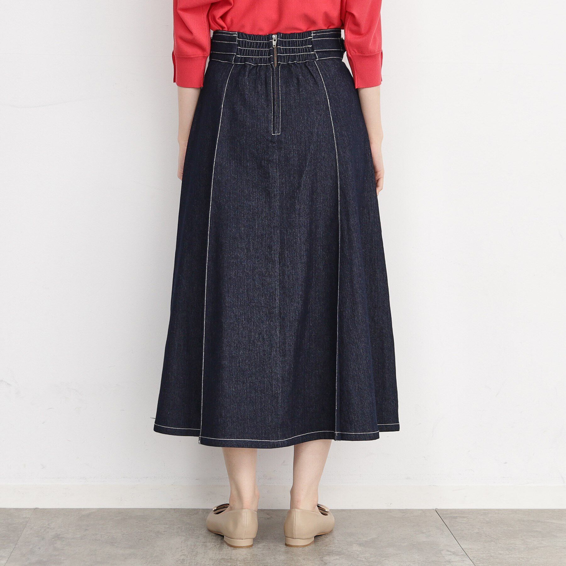 THE SHOP TK「【オールシーズン】デニムタックスカート/洗える」|スカート|