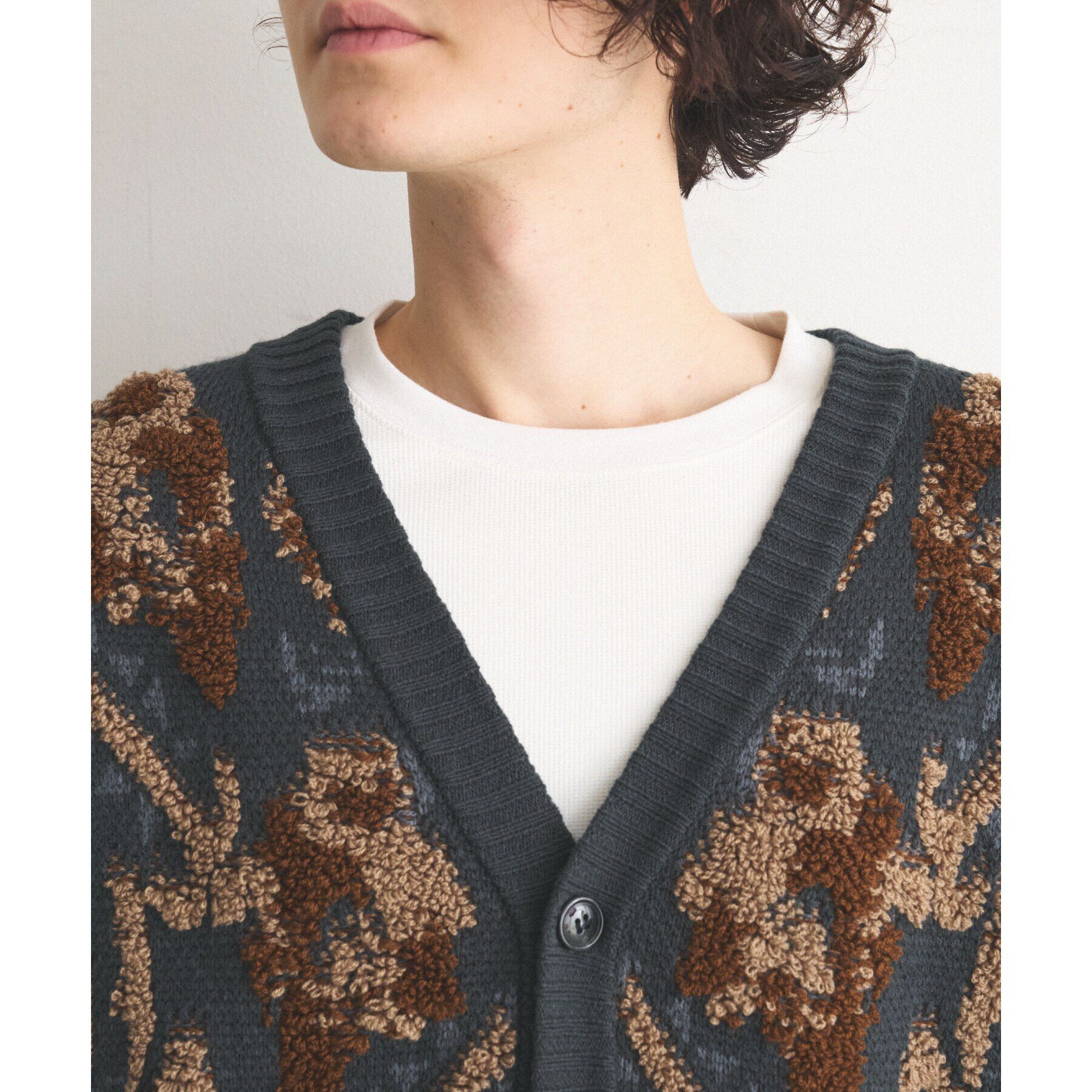 THE SHOP TK「サガラ刺繍ニットカーディガン」|カーディガン|