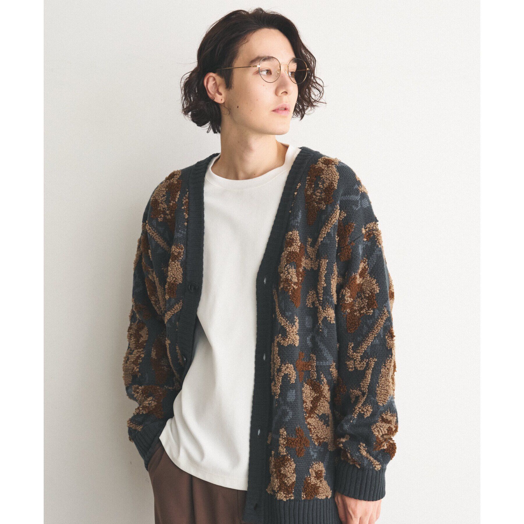 THE SHOP TK「サガラ刺繍ニットカーディガン」|カーディガン|