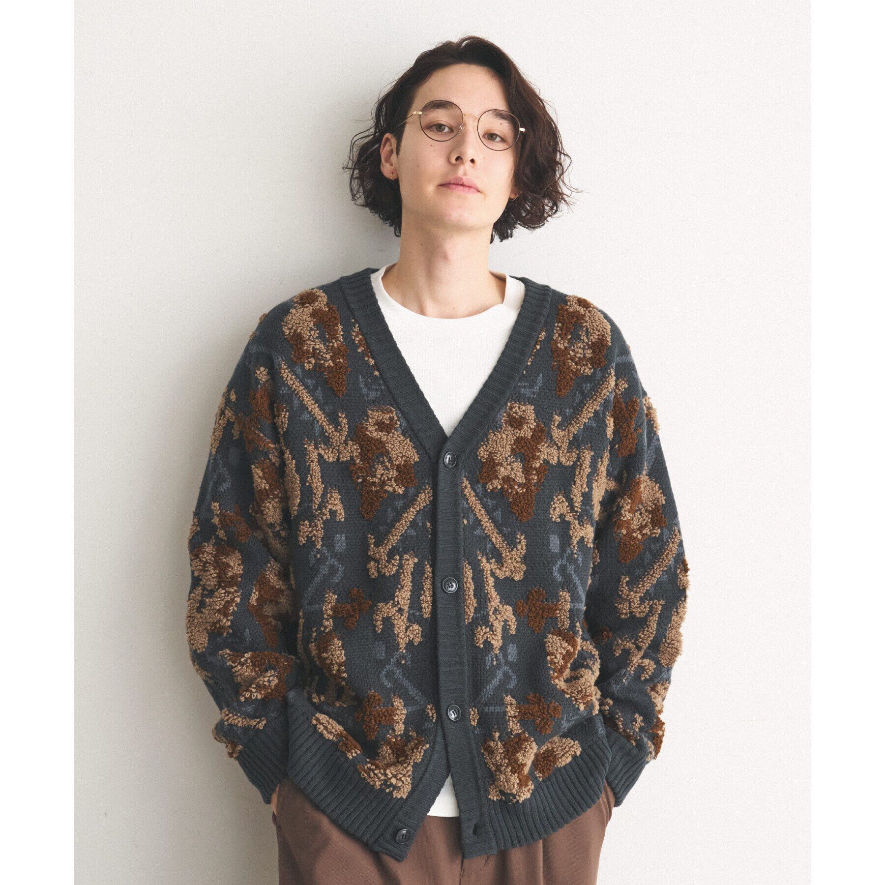 THE SHOP TK「サガラ刺繍ニットカーディガン」|カーディガン|