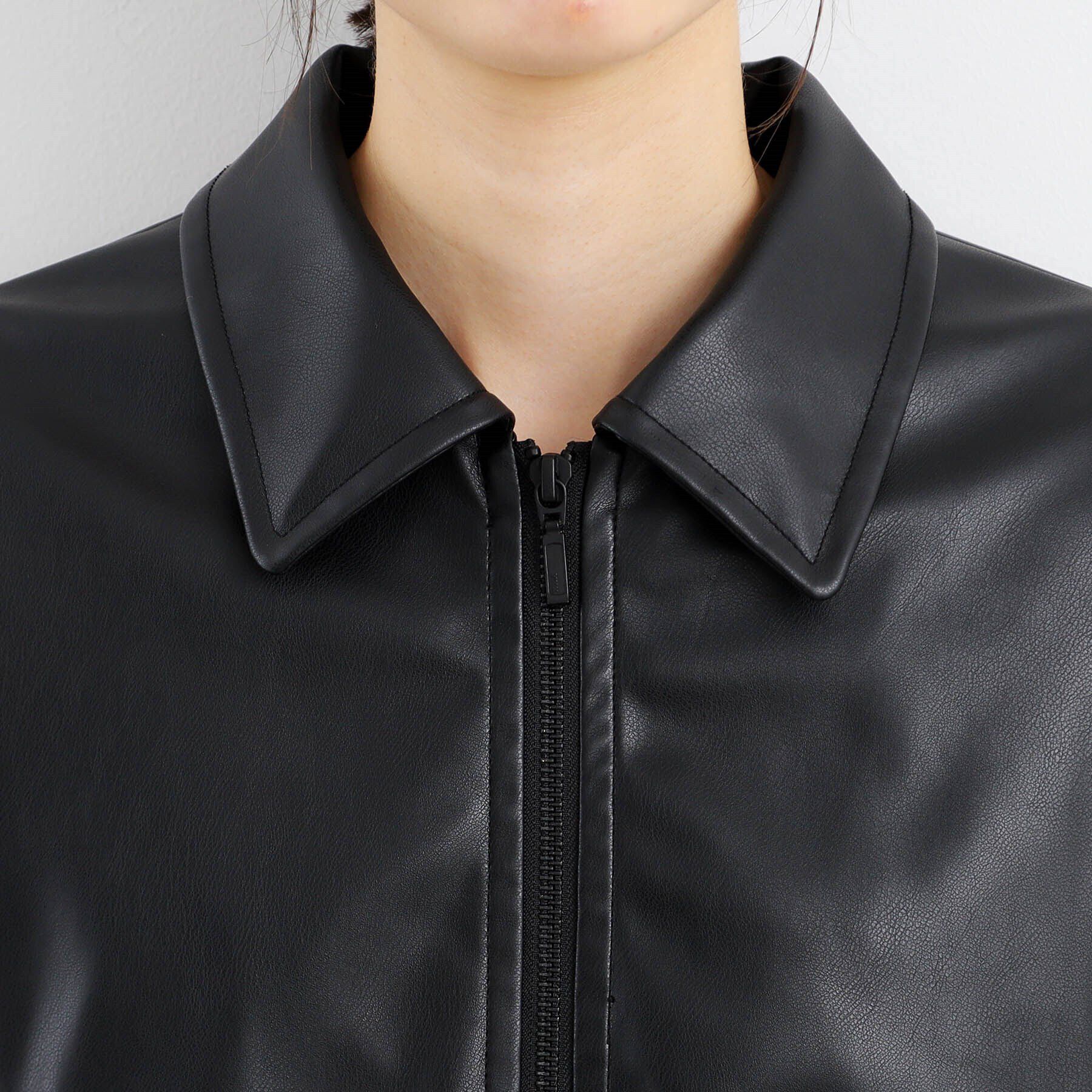 THE SHOP TK「【ヒルナンデス！で紹介】合皮リブブルゾン /環境に優しい」|ブルゾン・スタジャン|