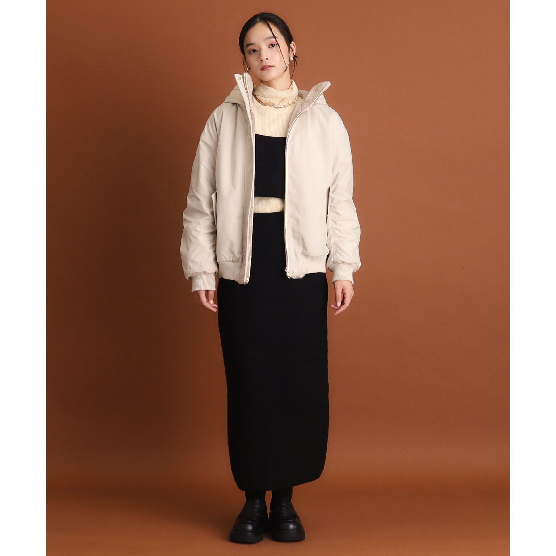 THE SHOP TK「【2WAY/洗えるアウター】MA1&ファーリバーシブルブルゾン」|ブルゾン・スタジャン|