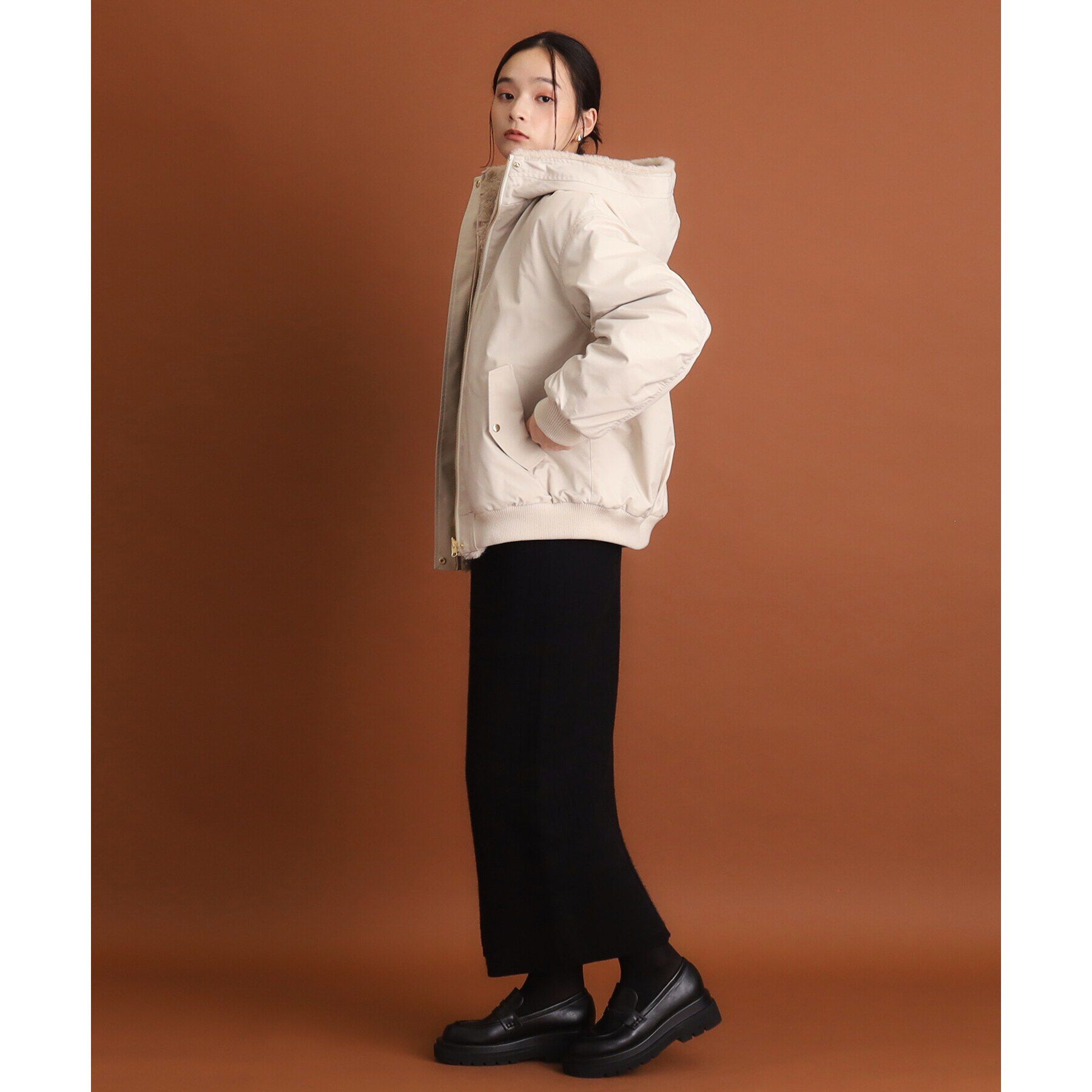 THE SHOP TK「【2WAY/洗えるアウター】MA1&ファーリバーシブルブルゾン」|ブルゾン・スタジャン|