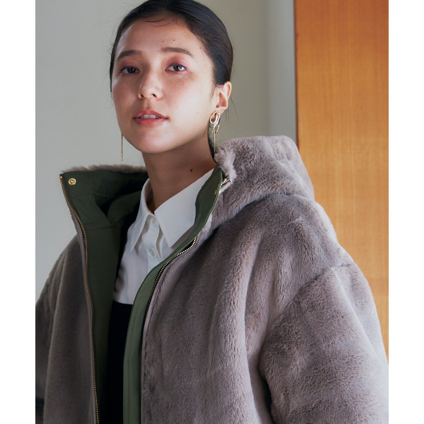 THE SHOP TK「【2WAY/洗えるアウター】MA1&ファーリバーシブルブルゾン」|ブルゾン・スタジャン|