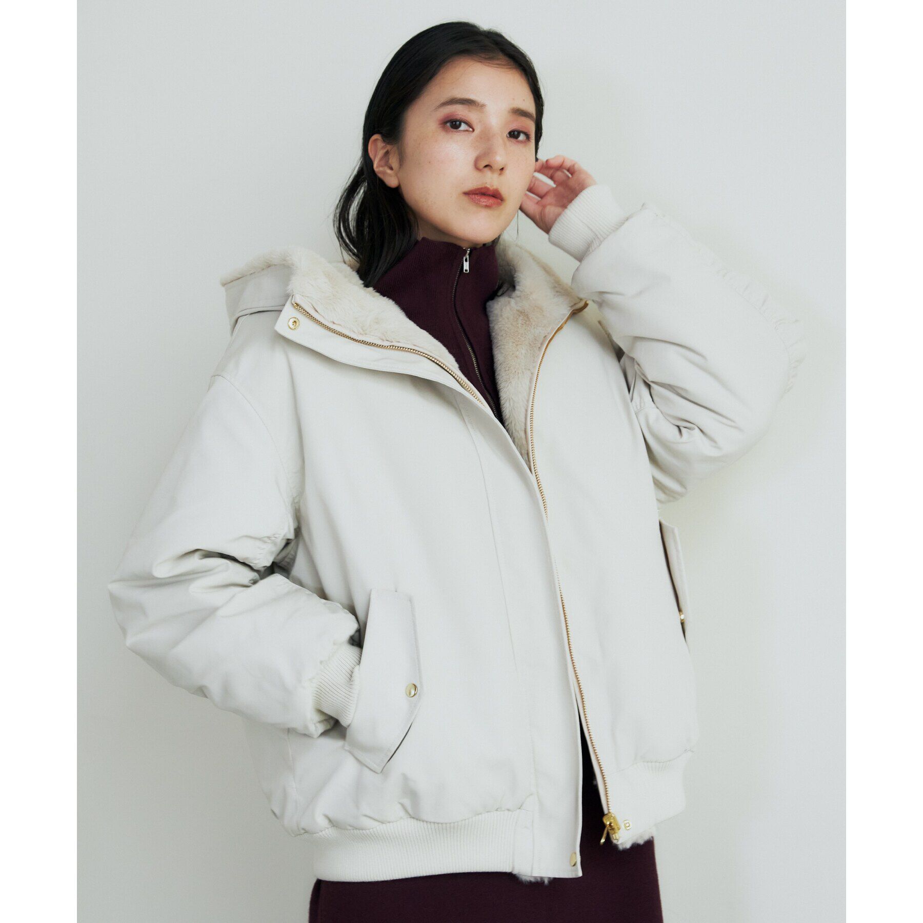 THE SHOP TK「【2WAY/洗えるアウター】MA1&ファーリバーシブルブルゾン」|ブルゾン・スタジャン|