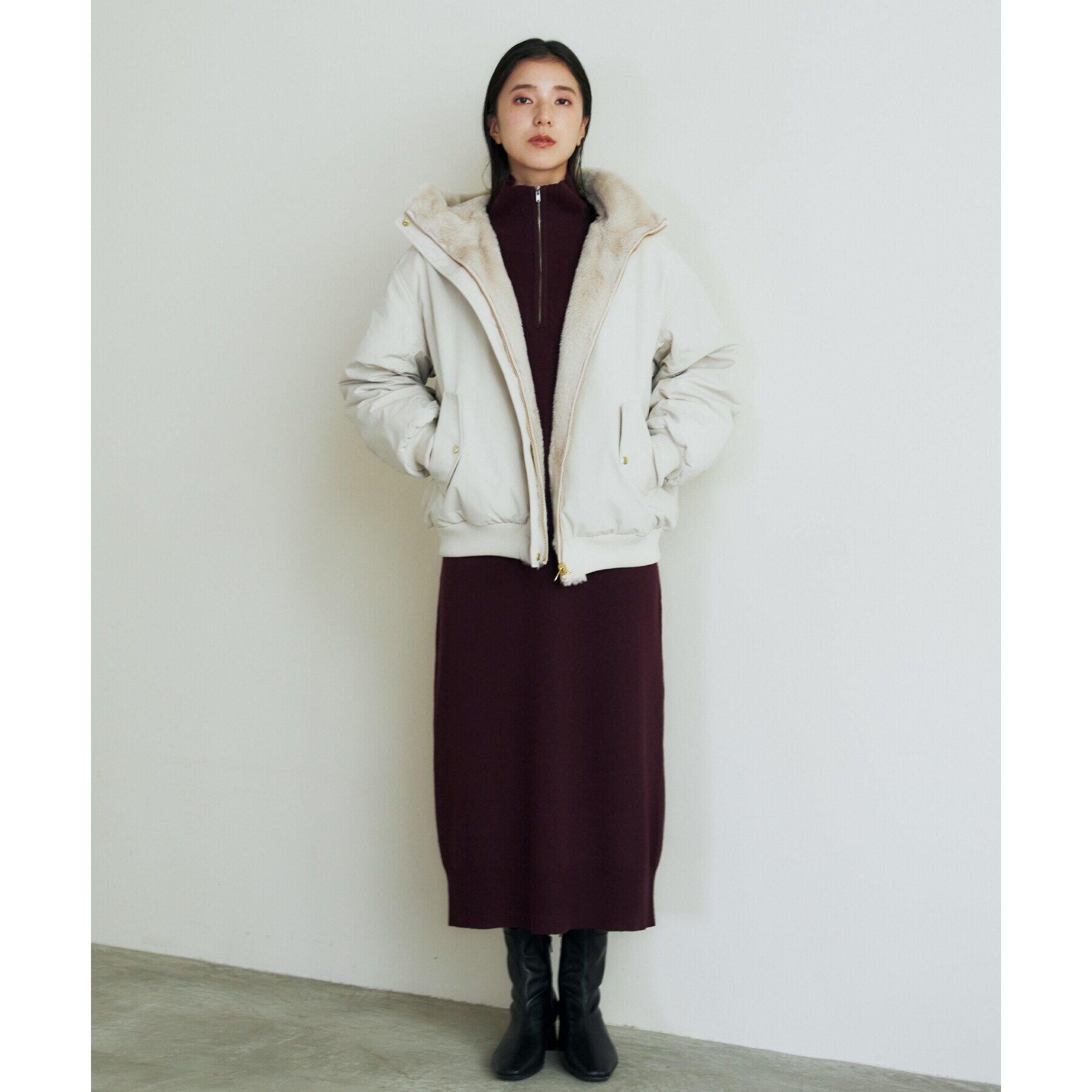 THE SHOP TK「【2WAY/洗えるアウター】MA1&ファーリバーシブルブルゾン」|ブルゾン・スタジャン|