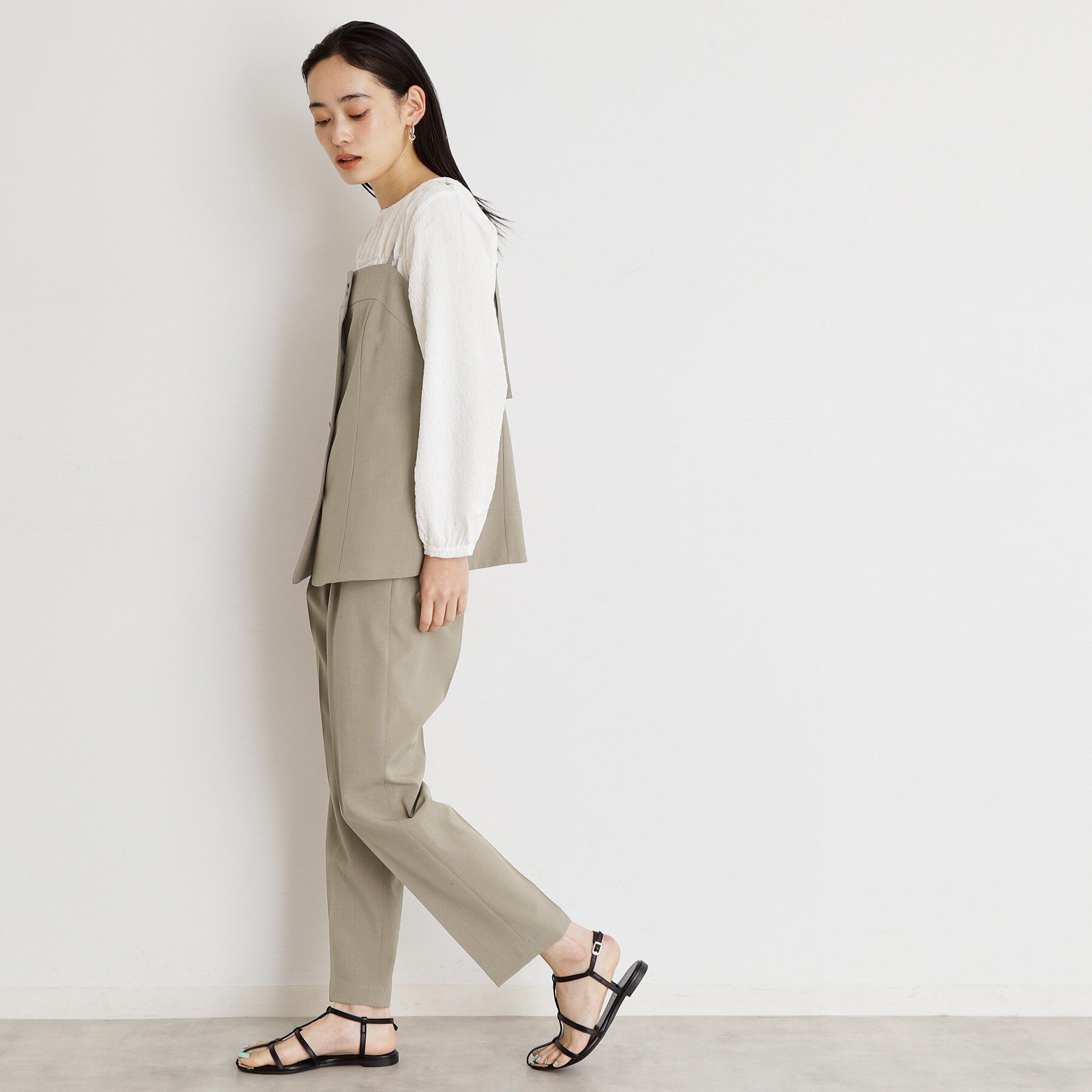 THE SHOP TK「麻調キャミビスチェ【洗濯機OK】」|キャミソール|