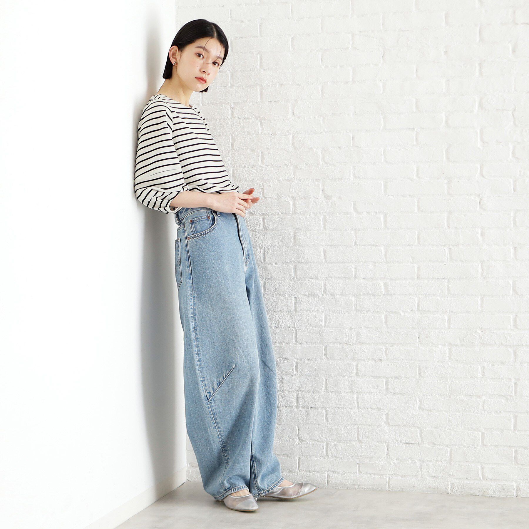 THE SHOP TK「麻調ランタン袖ブラウス【洗える】」|シャツ・ブラウス|