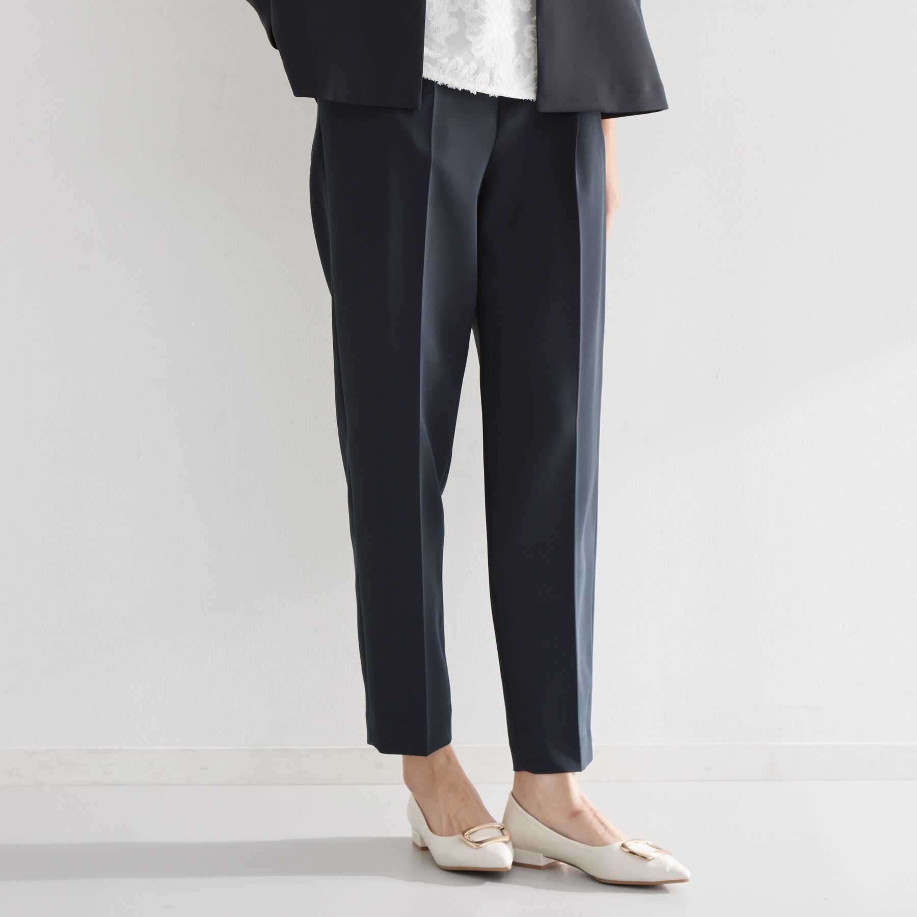 THE SHOP TK「【通勤・セレモニー】美脚シルエット ダブルクロステーパードパンツ/セットアップ可」|その他|