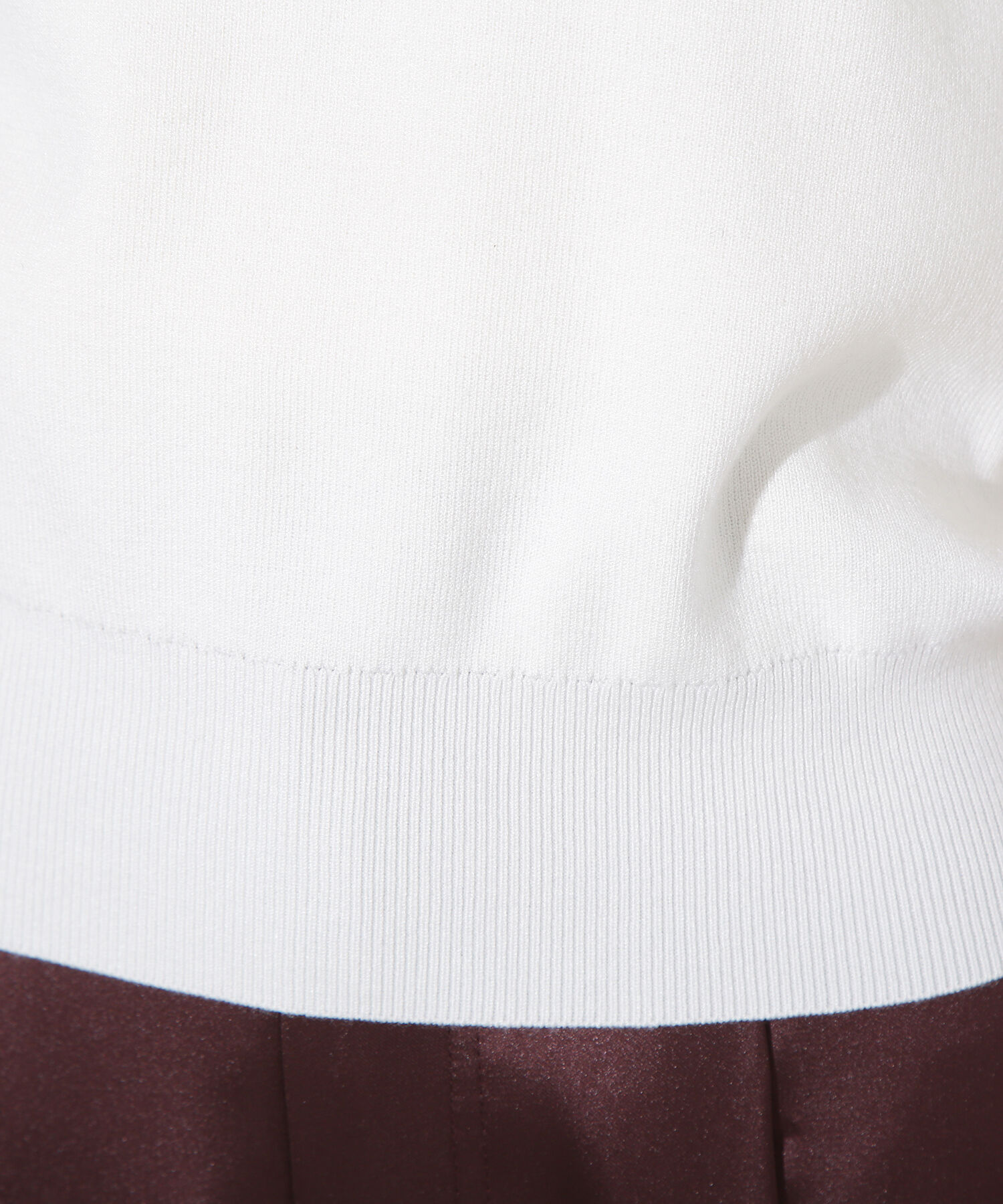  「総針クルーネック五分袖ニット」|ニット・セーター|