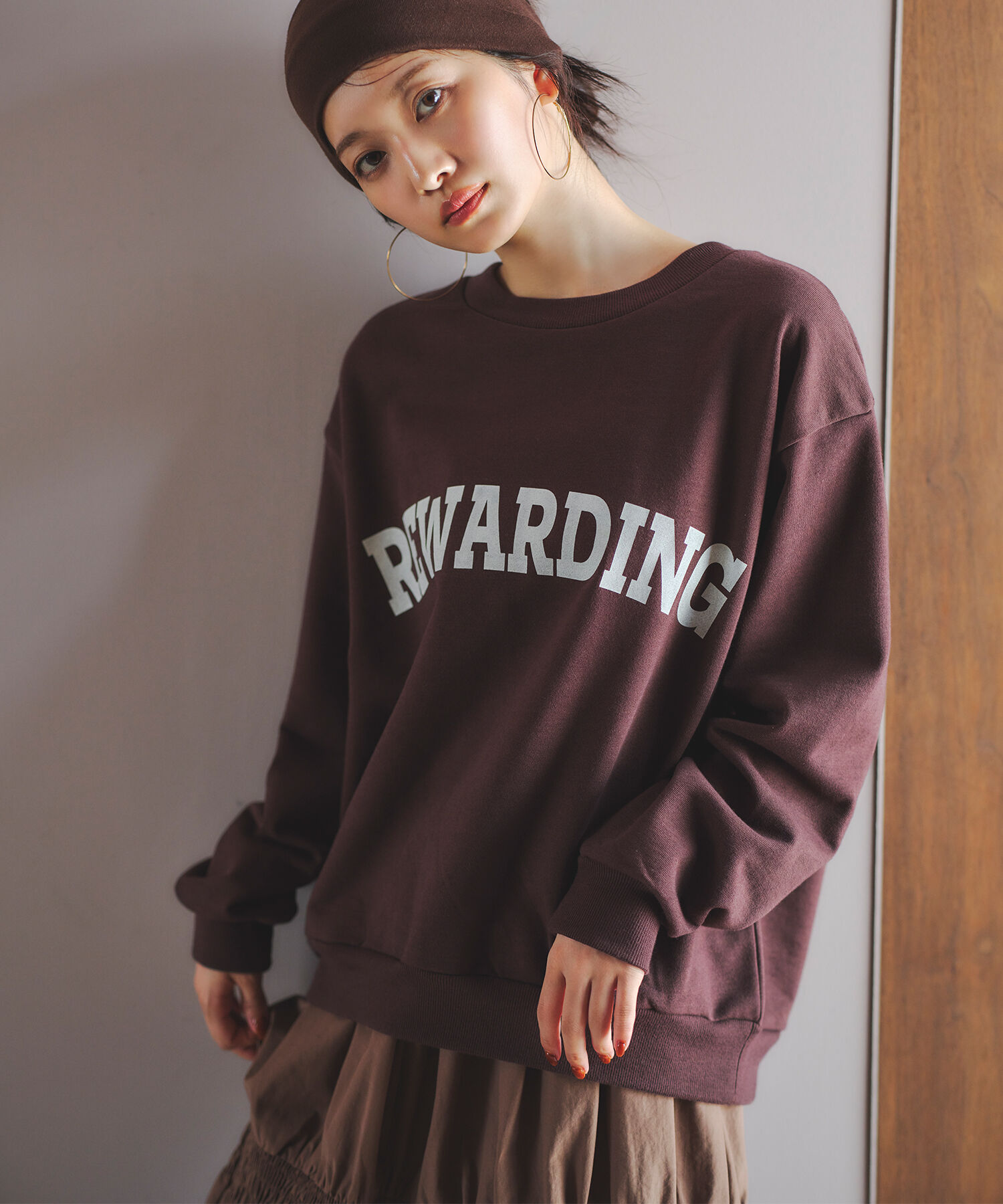  「カレッジロゴスウェット」|Tシャツ・カットソー|ブラウン