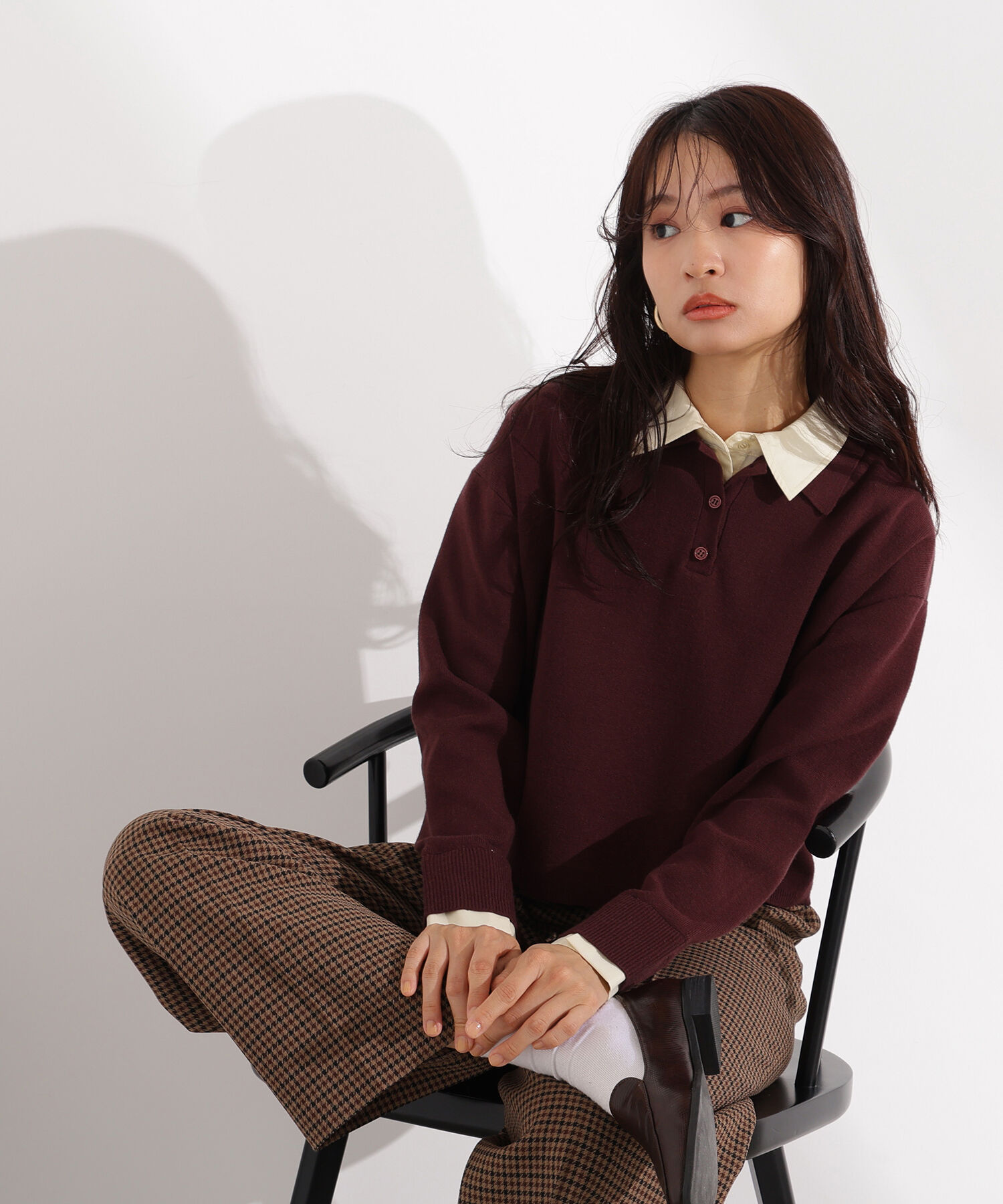 「シャツレイヤードニット」|ニット・セーター|