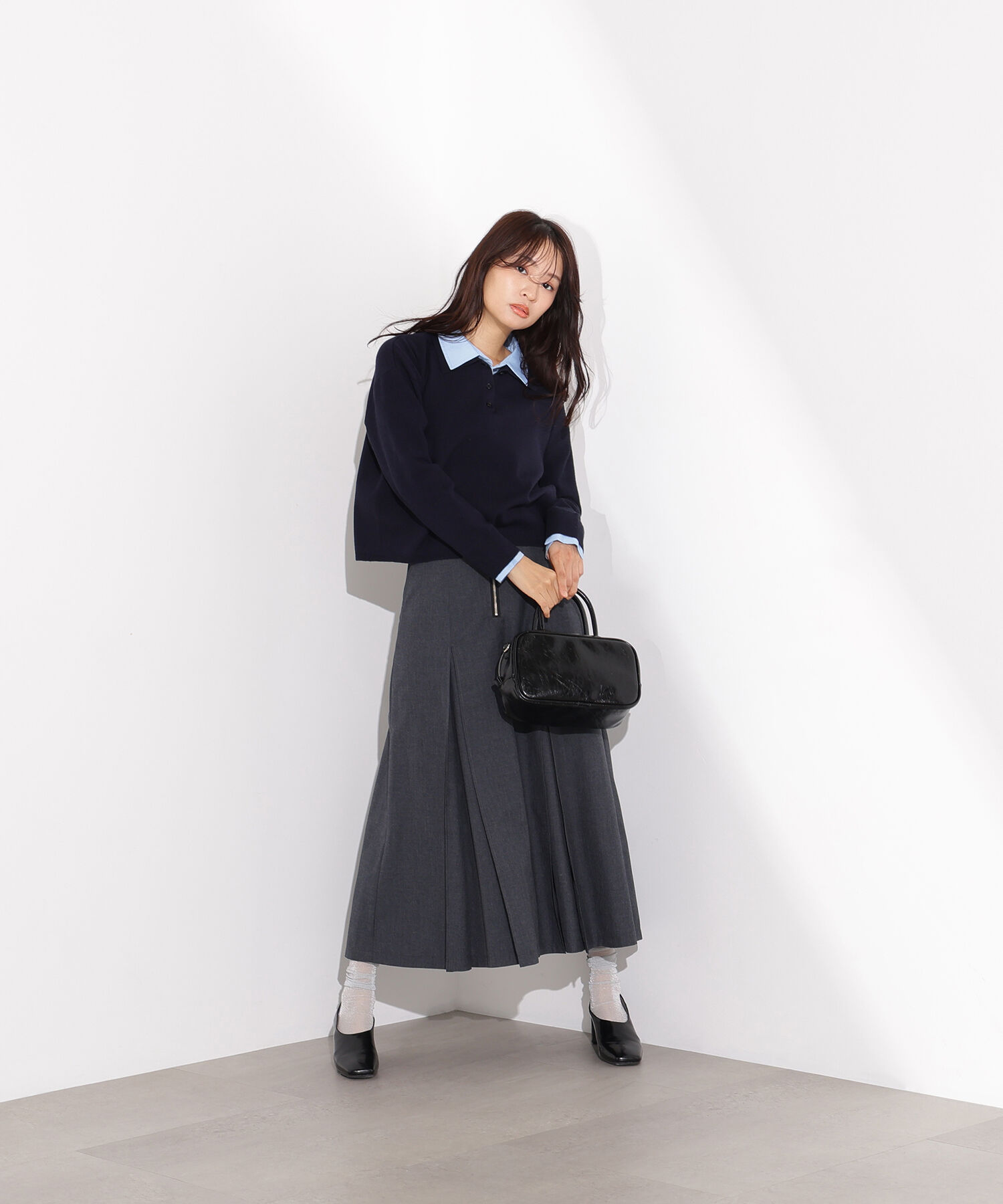  「シャツレイヤードニット」|ニット・セーター|