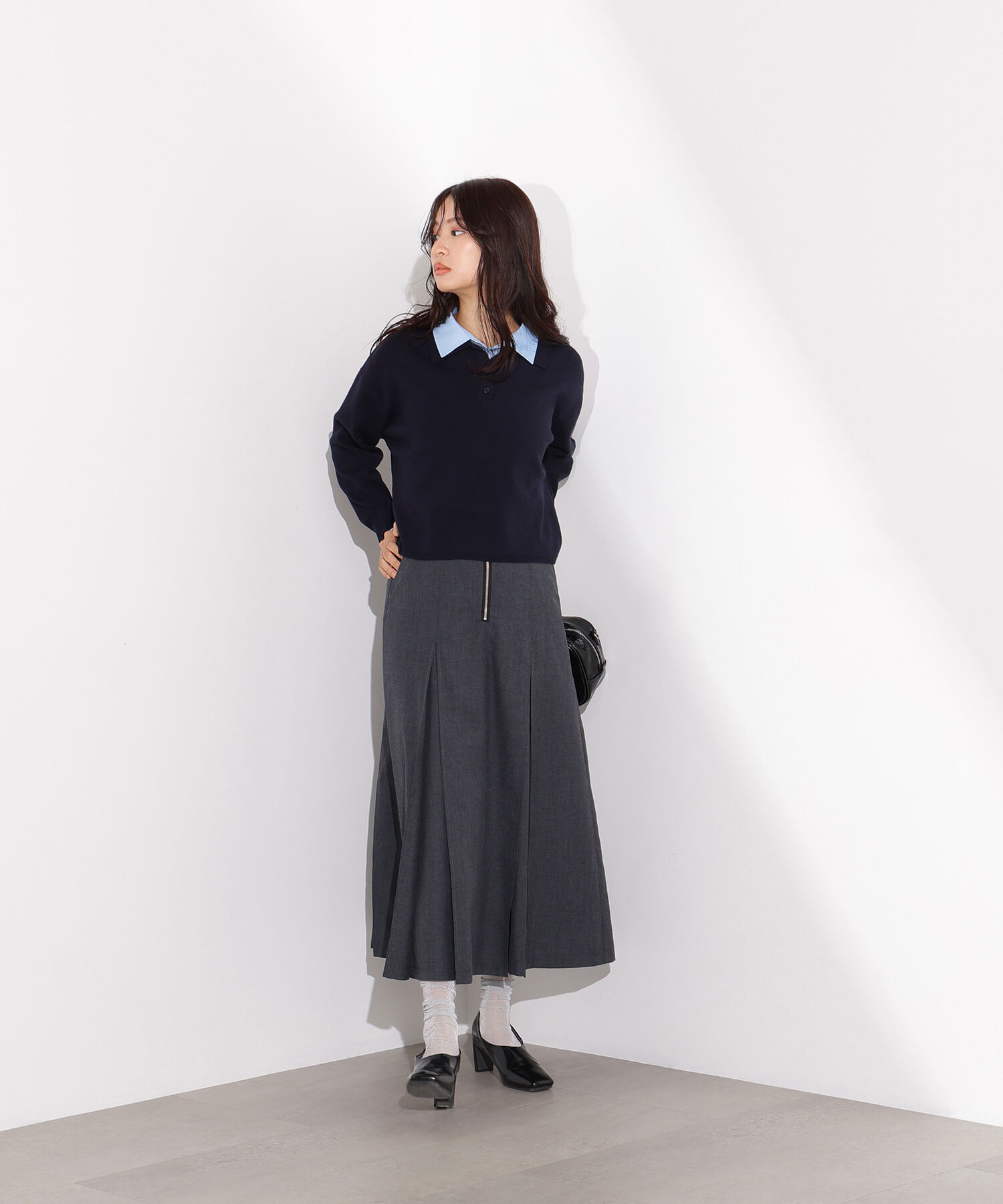  「シャツレイヤードニット」|ニット・セーター|