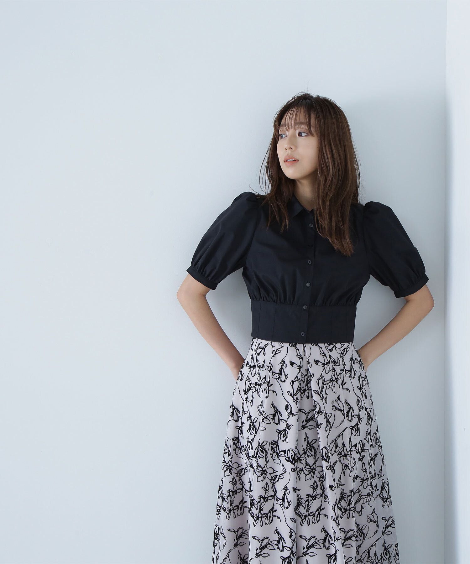  「シャツカラーコルセットブラウス」|シャツ・ブラウス|クロ