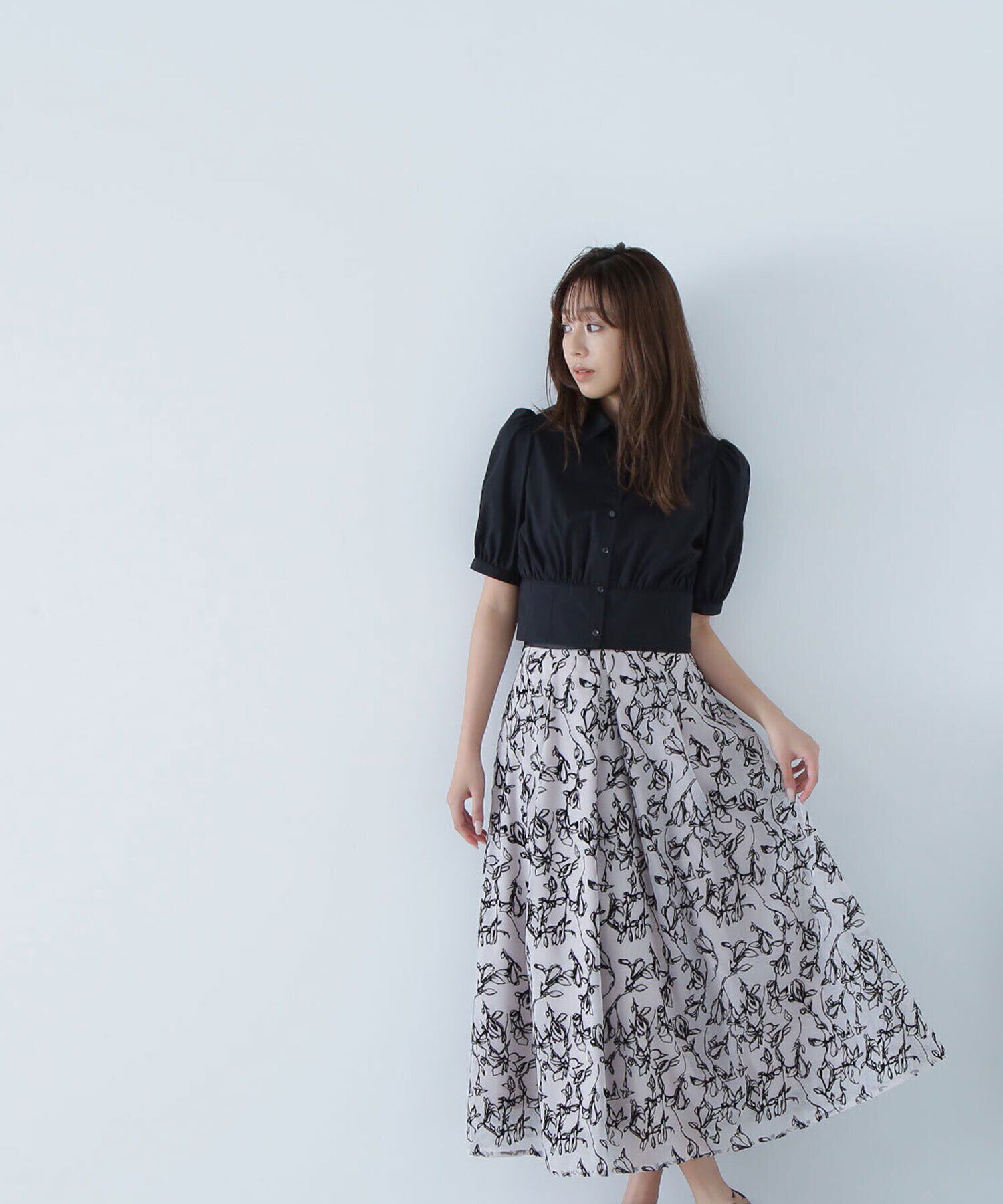  「シャツカラーコルセットブラウス」|シャツ・ブラウス|