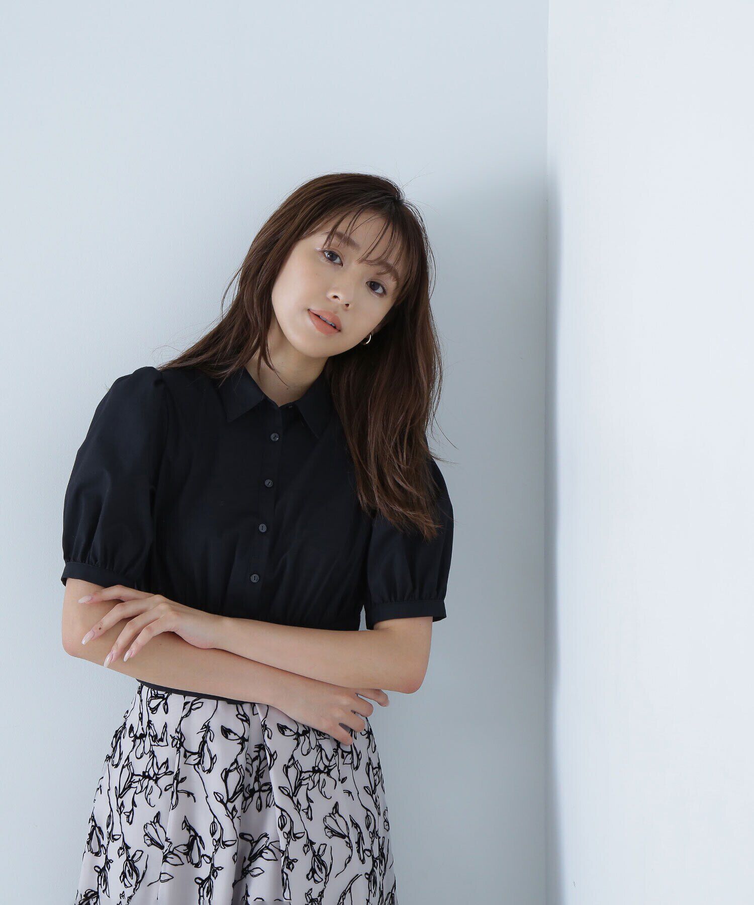  「シャツカラーコルセットブラウス」|シャツ・ブラウス|