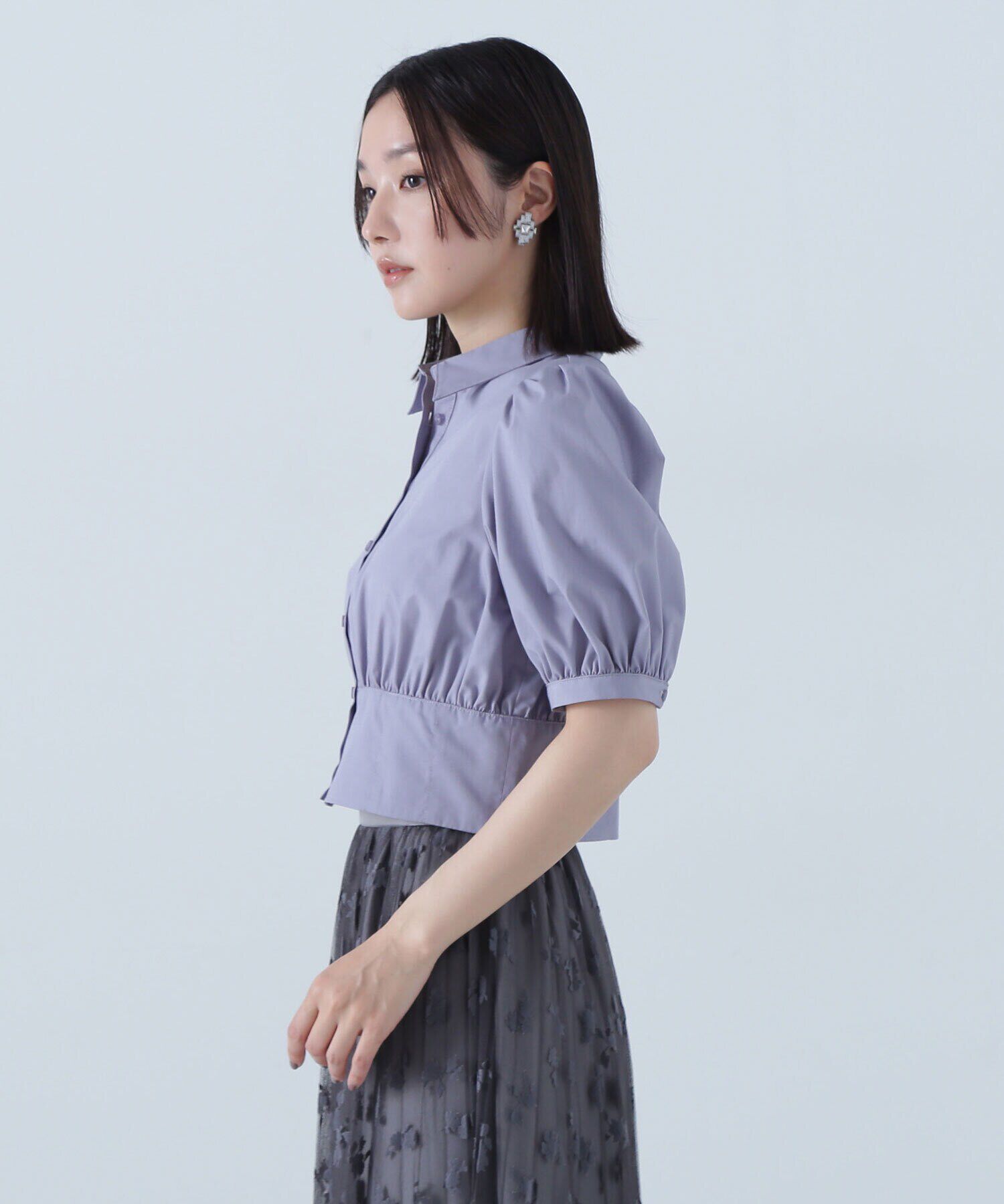  「シャツカラーコルセットブラウス」|シャツ・ブラウス|