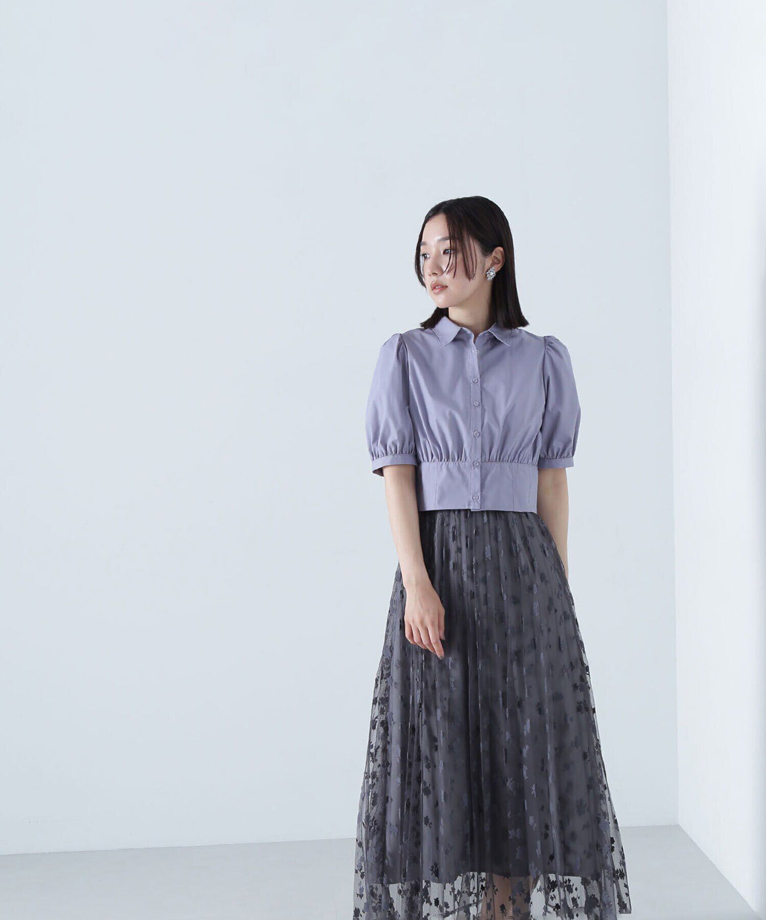  「シャツカラーコルセットブラウス」|シャツ・ブラウス|