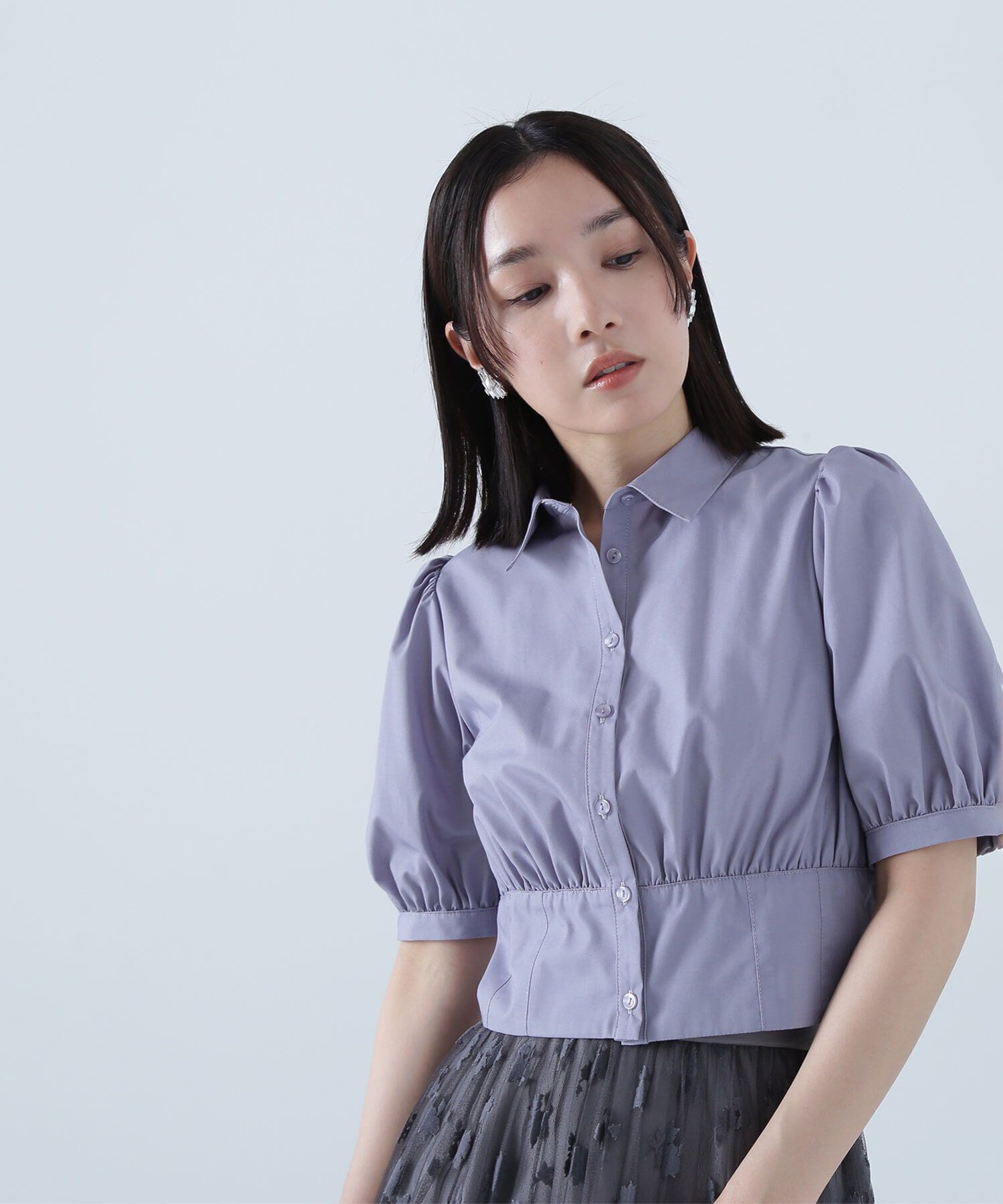  「シャツカラーコルセットブラウス」|シャツ・ブラウス|
