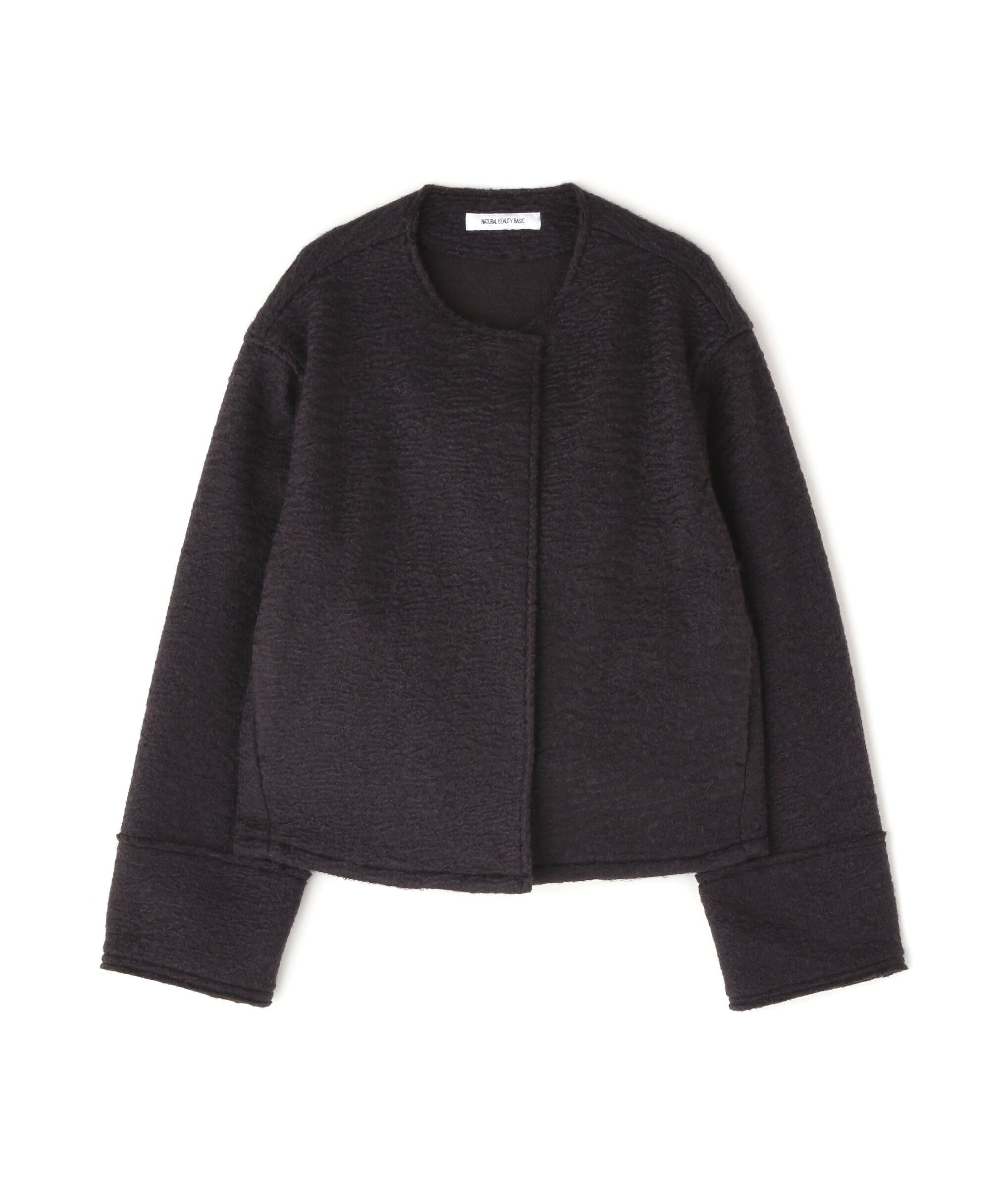  「ノーカラーウェーブシャギーブルゾン　24AW」|ブルゾン・スタジャン|