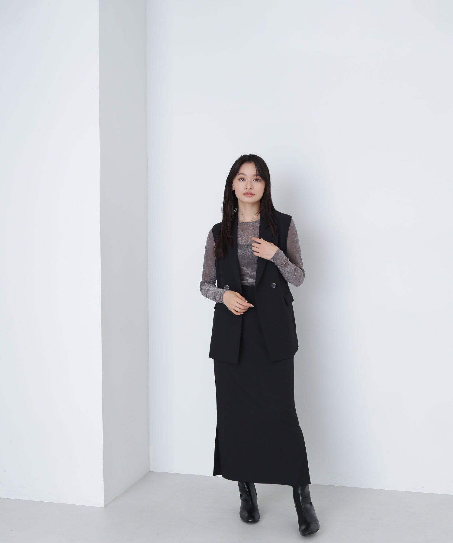  「＜クリアツイルセットアップシリーズ＞テーラードジレ」|ブルゾン・スタジャン|