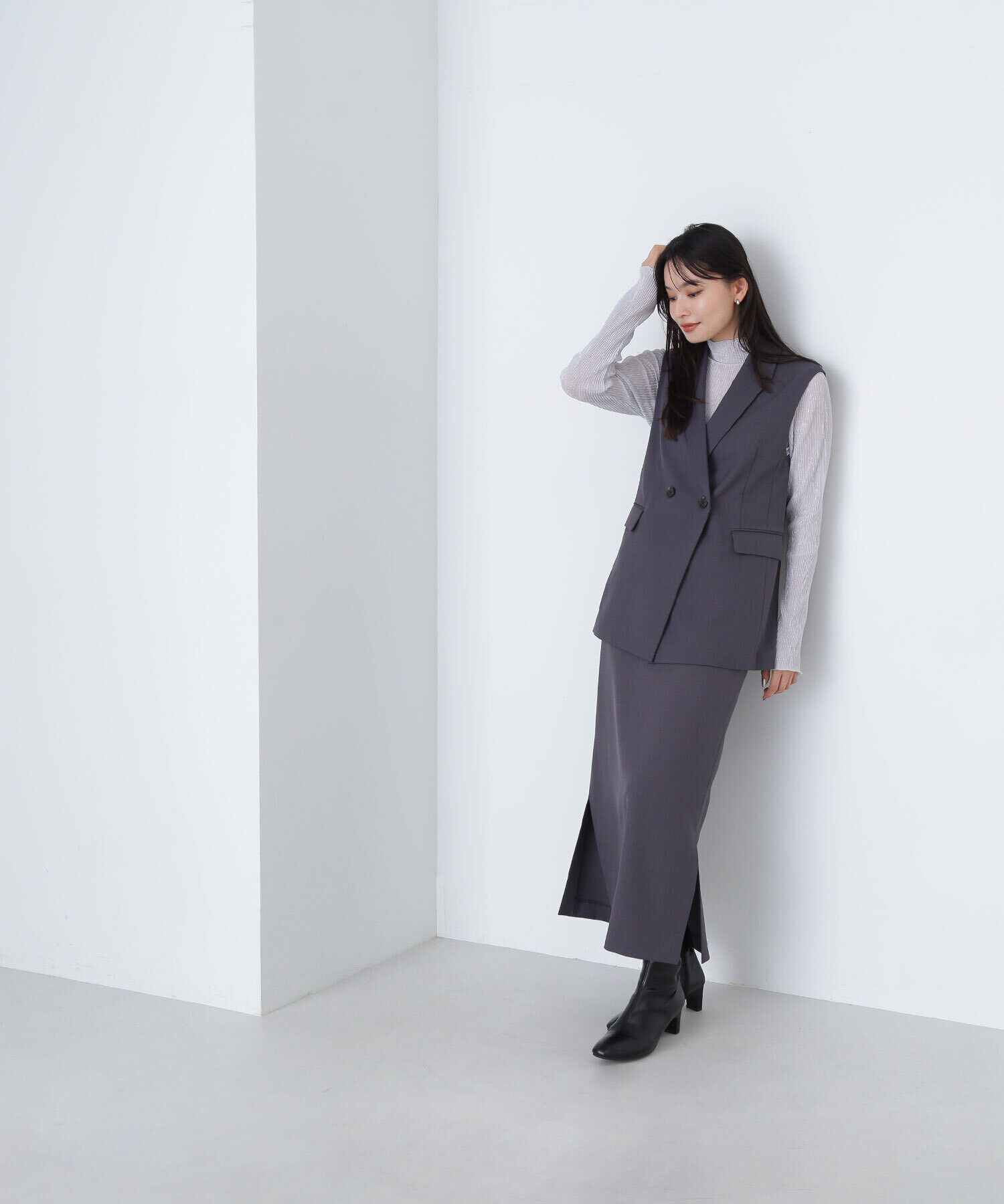  「＜クリアツイルセットアップシリーズ＞テーラードジレ」|ブルゾン・スタジャン|