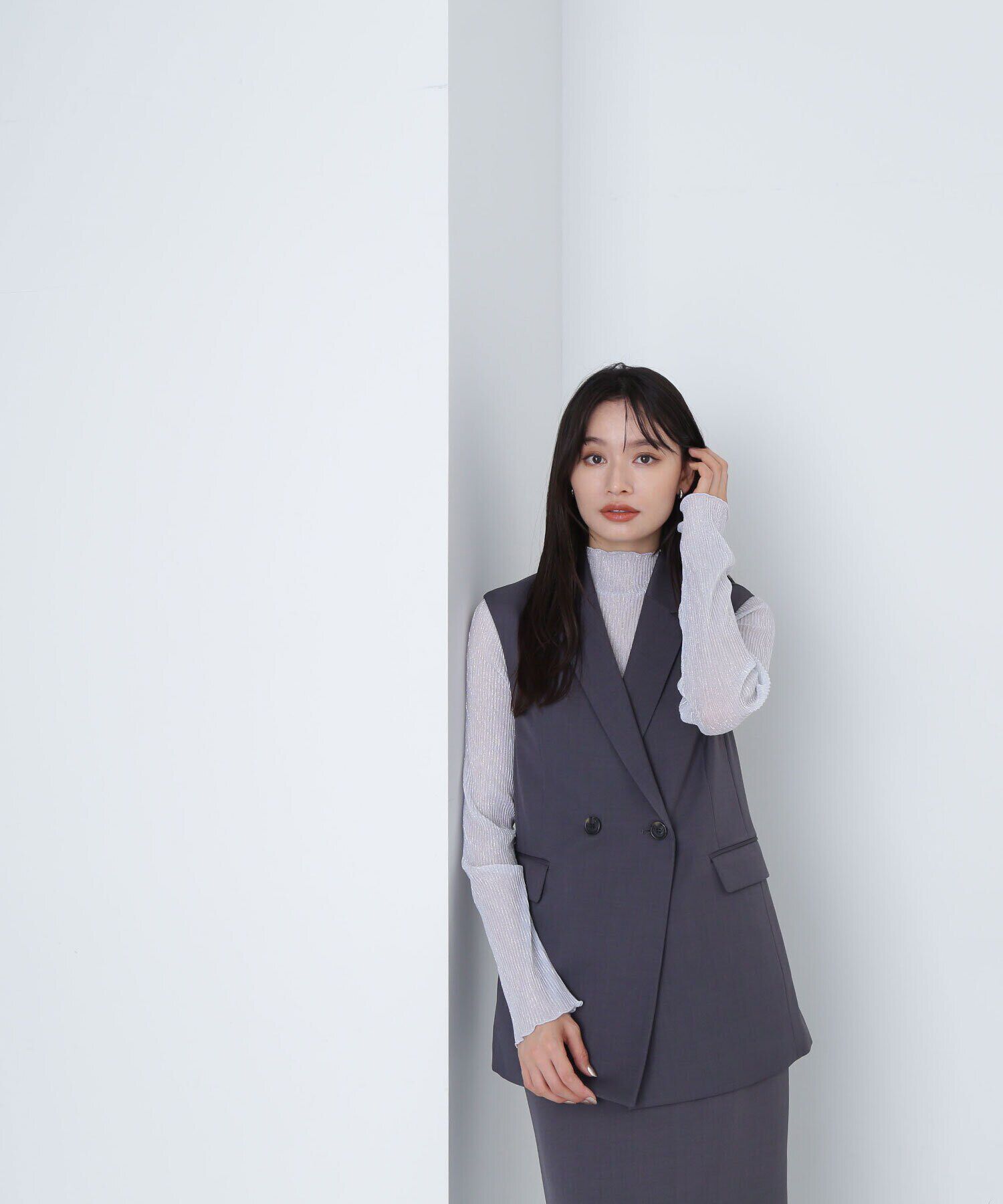  「＜クリアツイルセットアップシリーズ＞テーラードジレ」|ブルゾン・スタジャン|