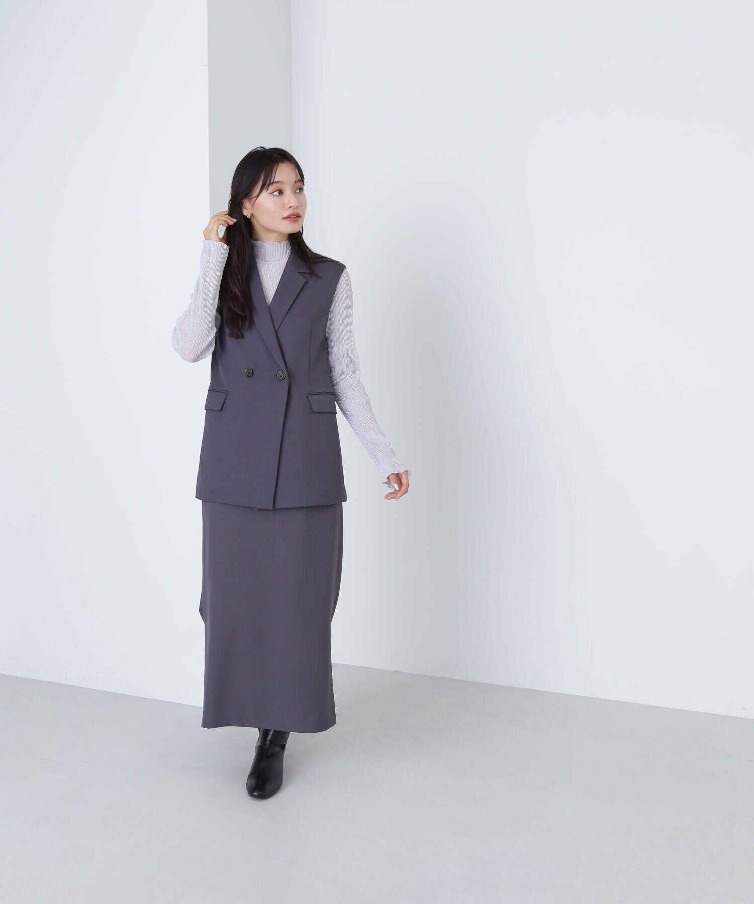  「＜クリアツイルセットアップシリーズ＞テーラードジレ」|ブルゾン・スタジャン|