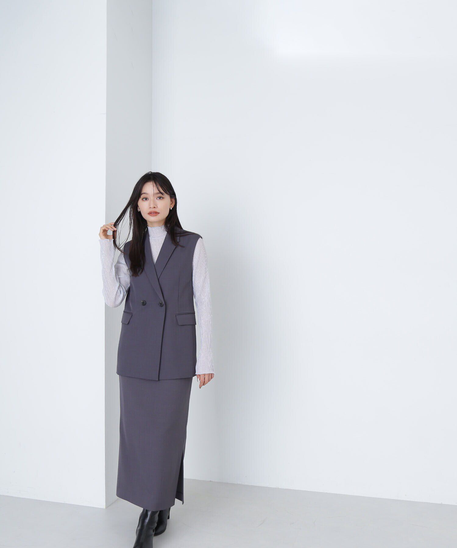  「＜クリアツイルセットアップシリーズ＞テーラードジレ」|ブルゾン・スタジャン|