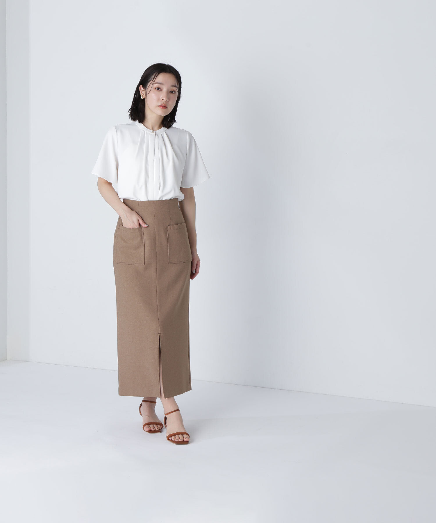  「フロントタックフレアスリーブブラウス」|シャツ・ブラウス|