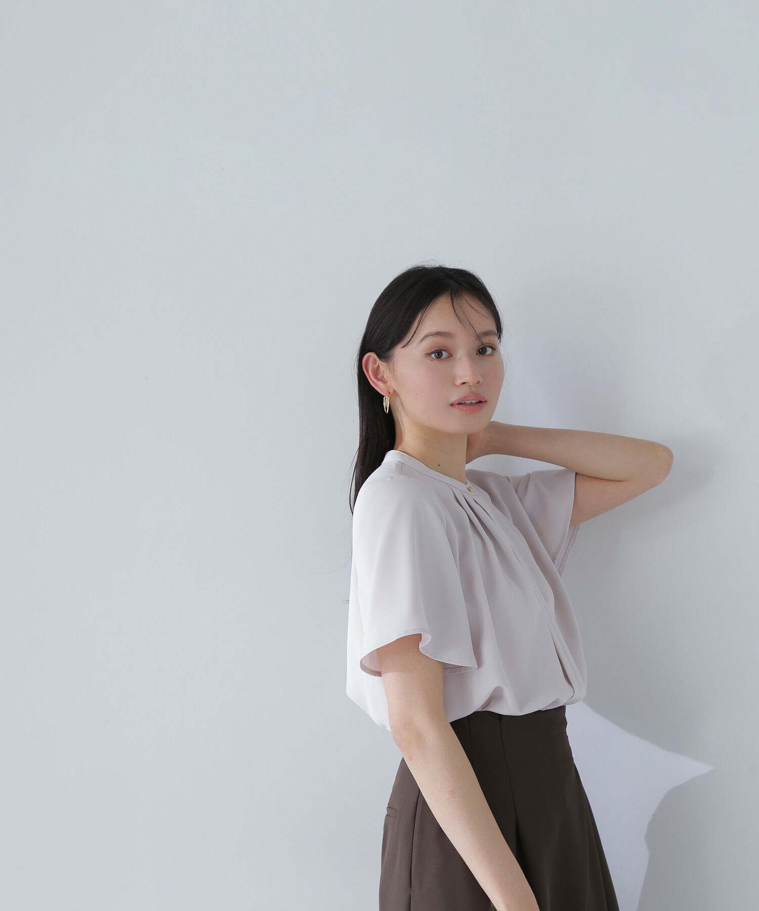  「フロントタックフレアスリーブブラウス」|シャツ・ブラウス|