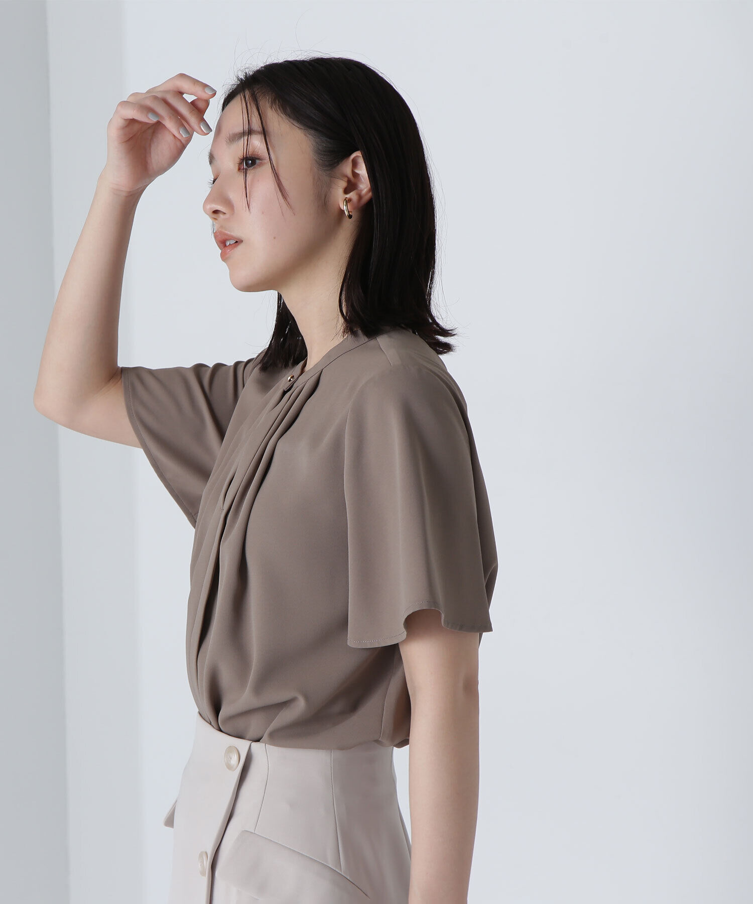  「フロントタックフレアスリーブブラウス」|シャツ・ブラウス|