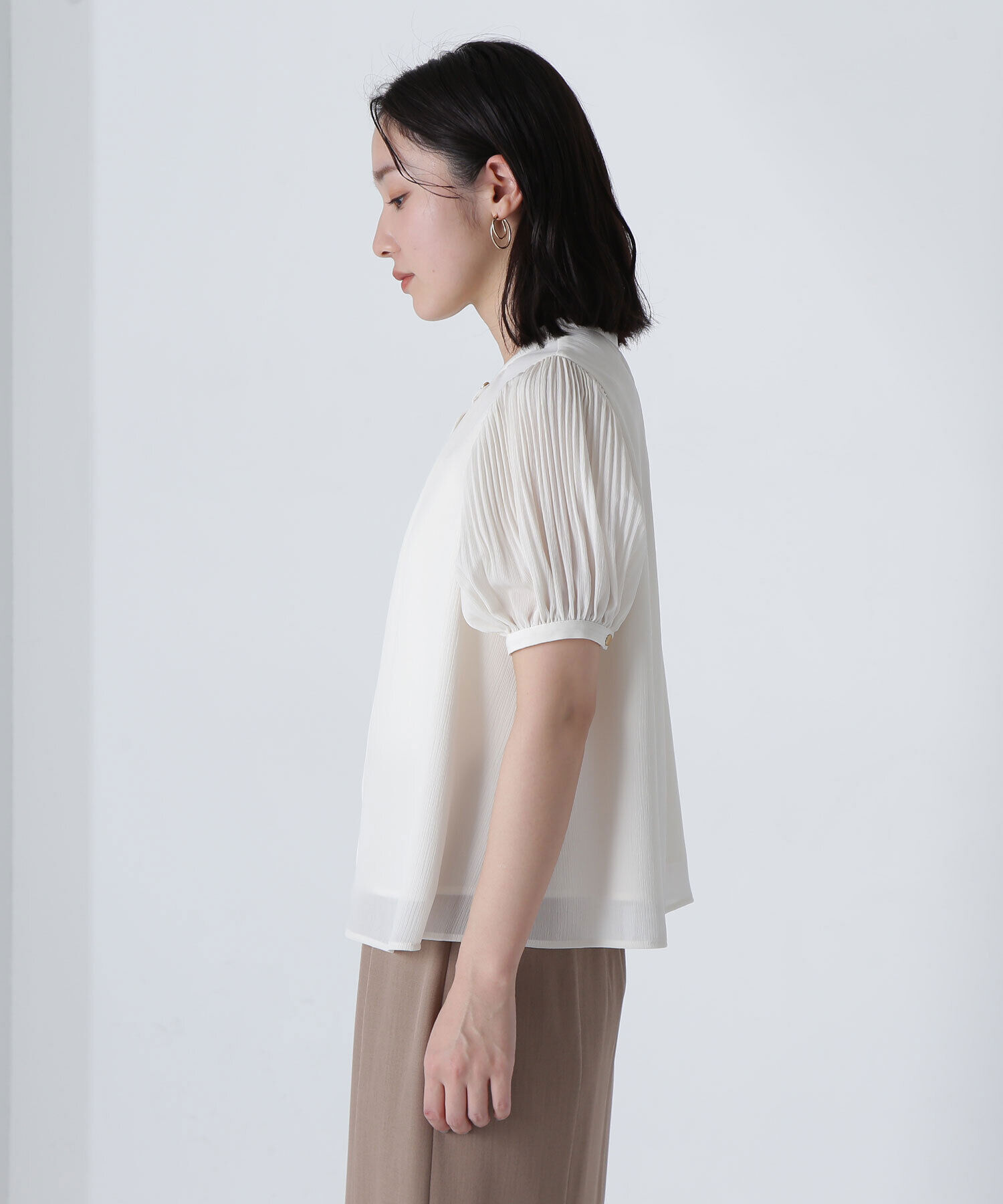  「メタルポイント楊柳ブラウス」|シャツ・ブラウス|