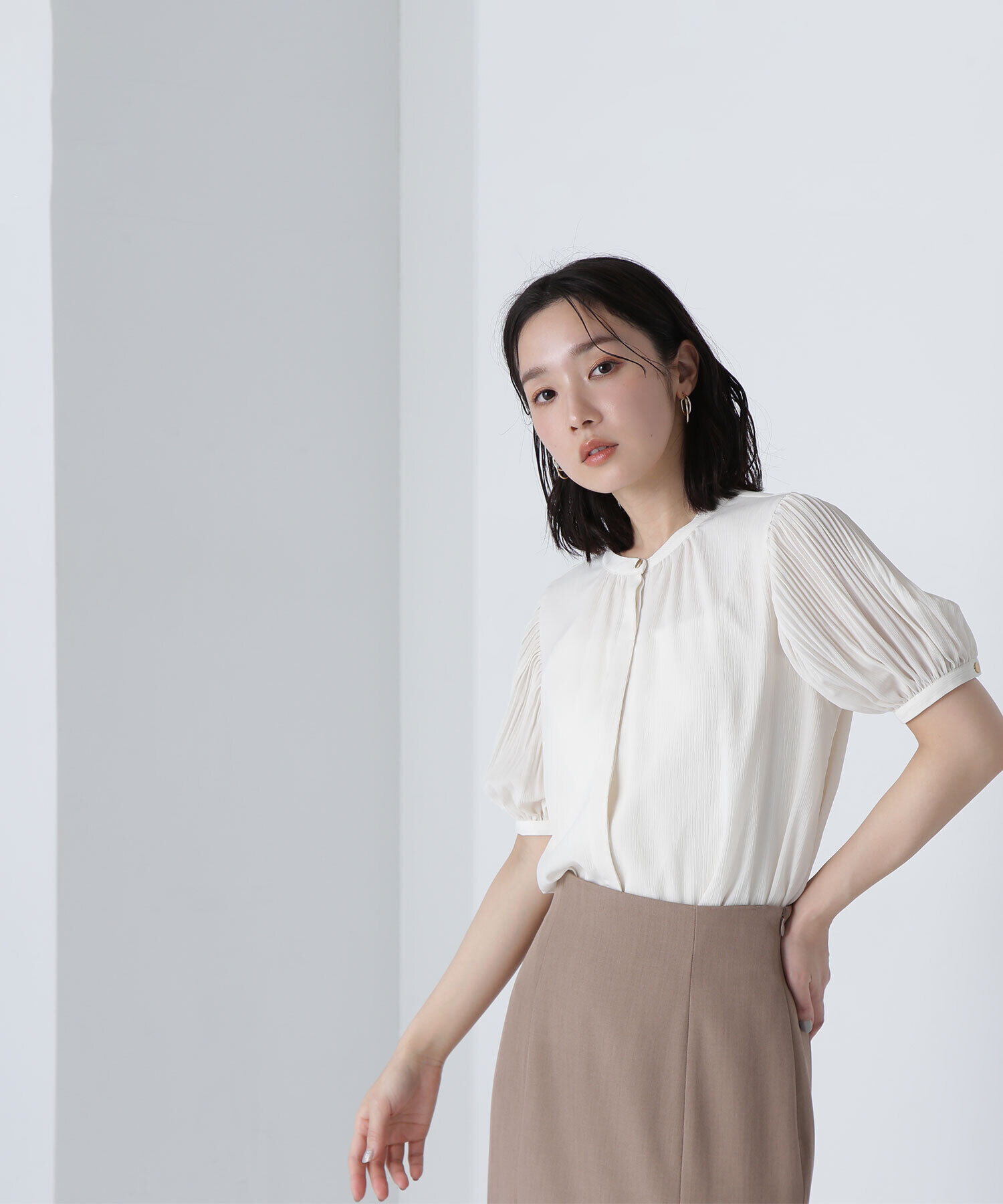  「メタルポイント楊柳ブラウス」|シャツ・ブラウス|