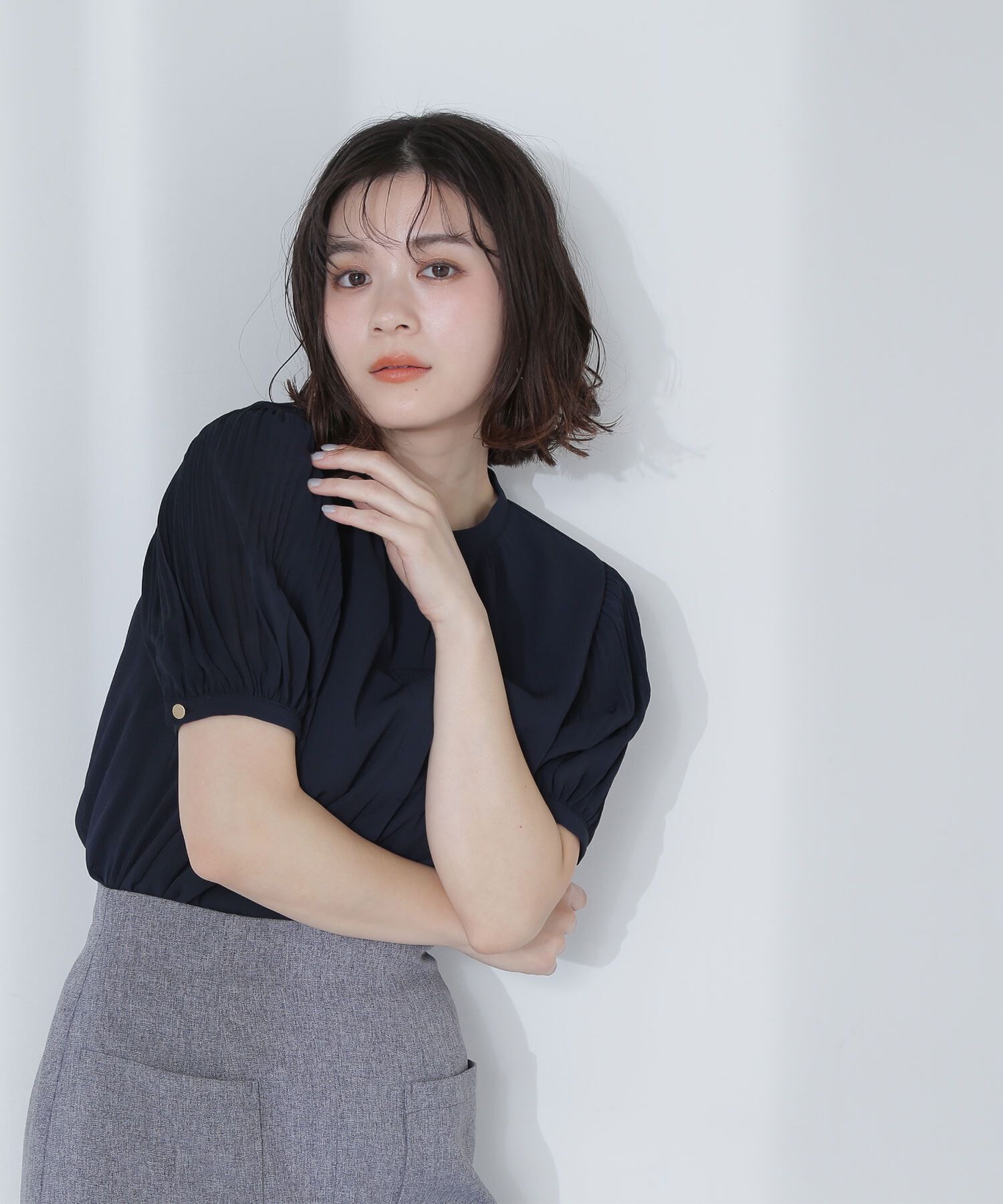  「メタルポイント楊柳ブラウス」|シャツ・ブラウス|