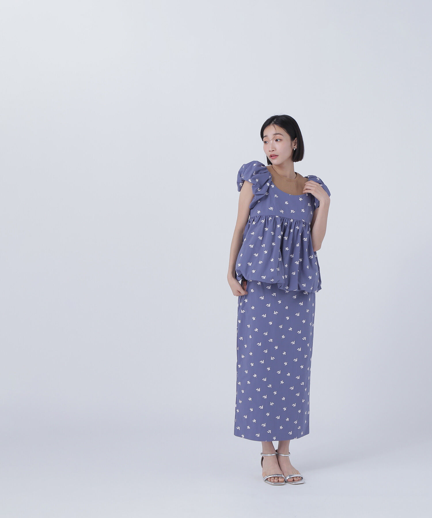  「エンブロイダリーシリーズ ナロースカート」|スカート|