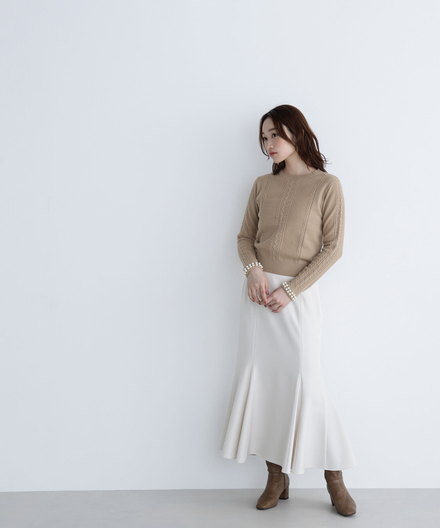  「ヘム切替マーメイドスカート」|スカート|