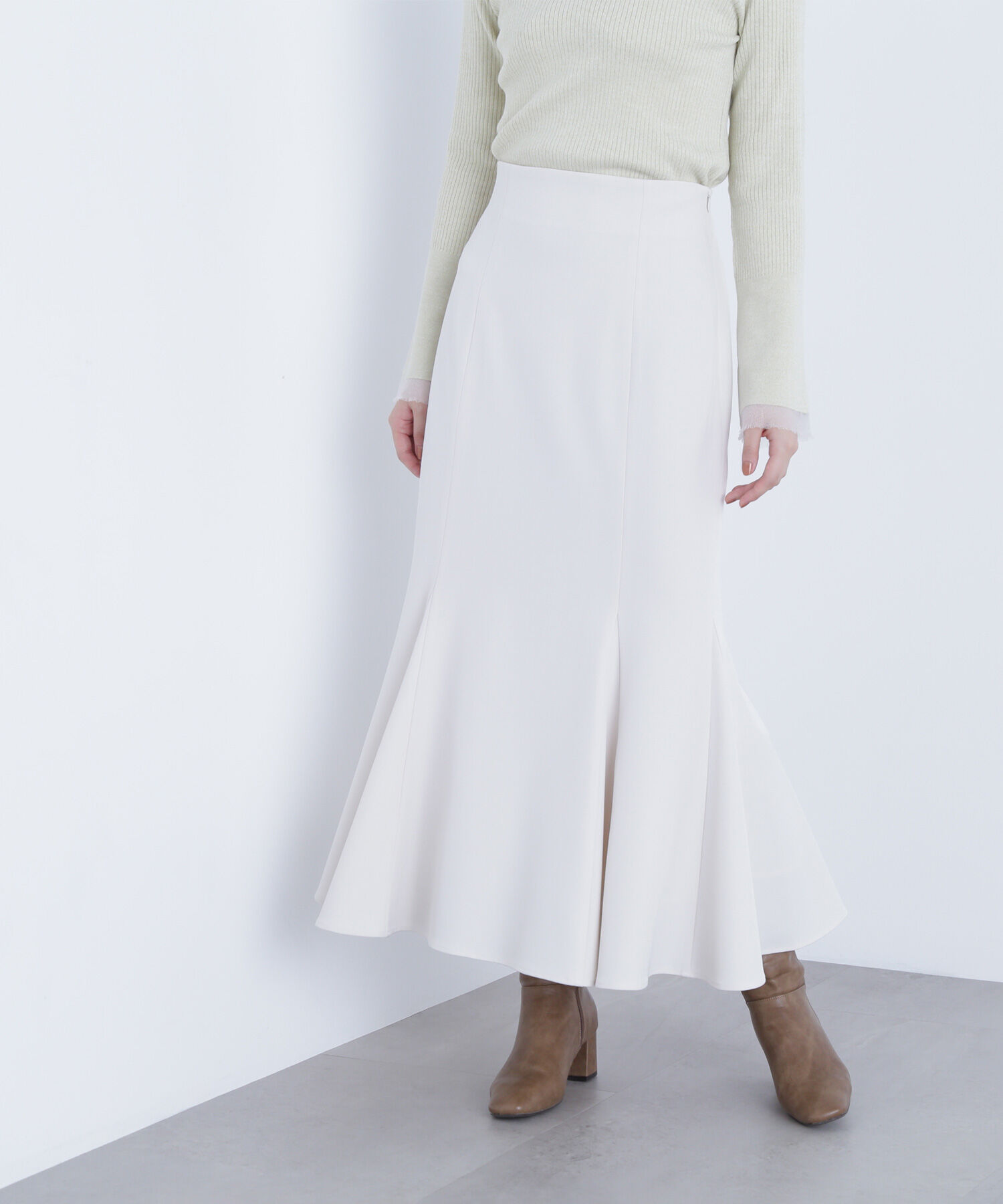  「ヘム切替マーメイドスカート」|スカート|パールホワイ 3