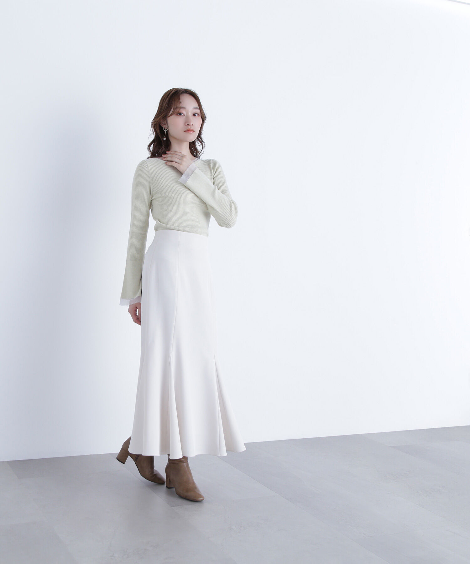  「ヘム切替マーメイドスカート」|スカート|