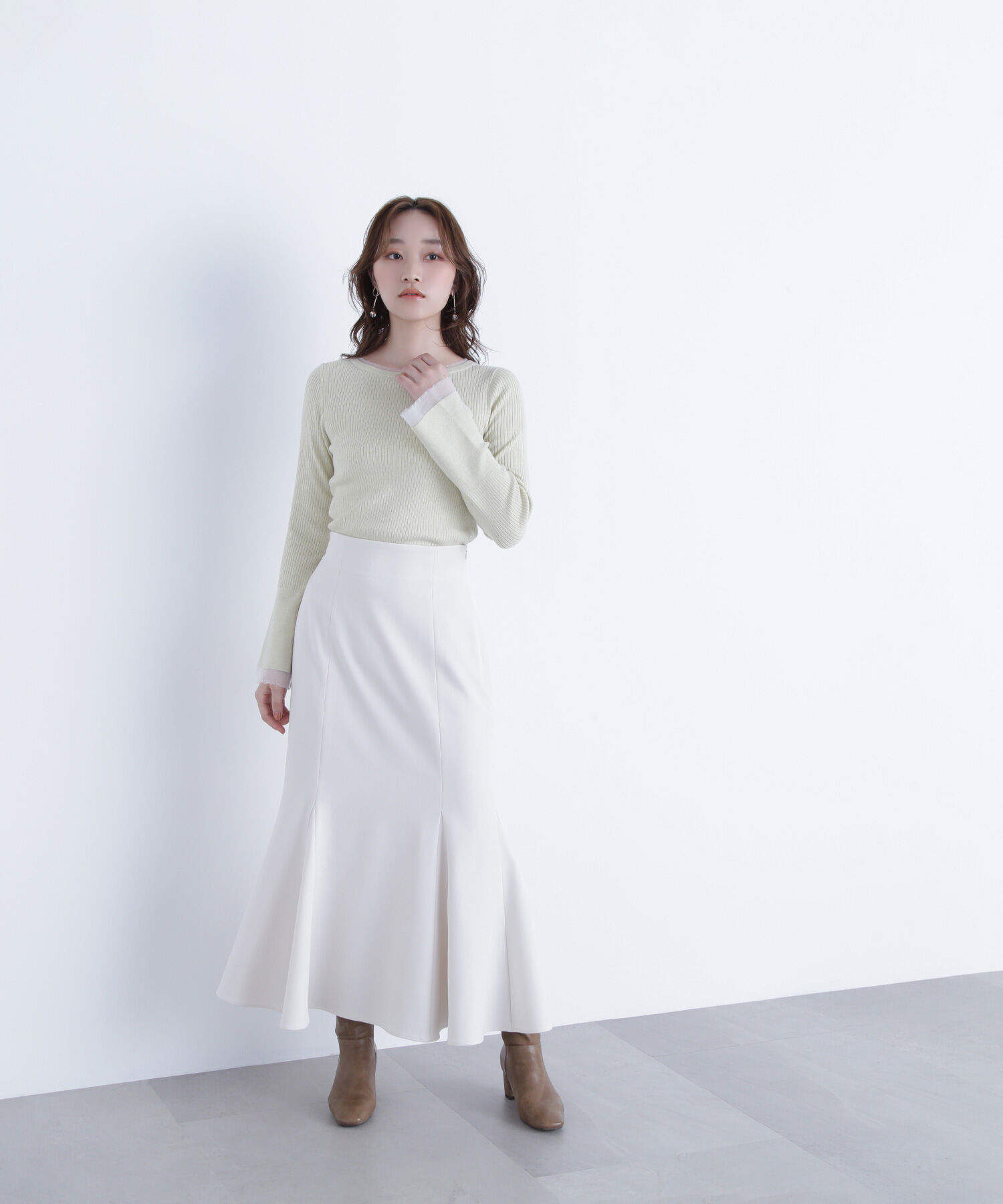  「ヘム切替マーメイドスカート」|スカート|