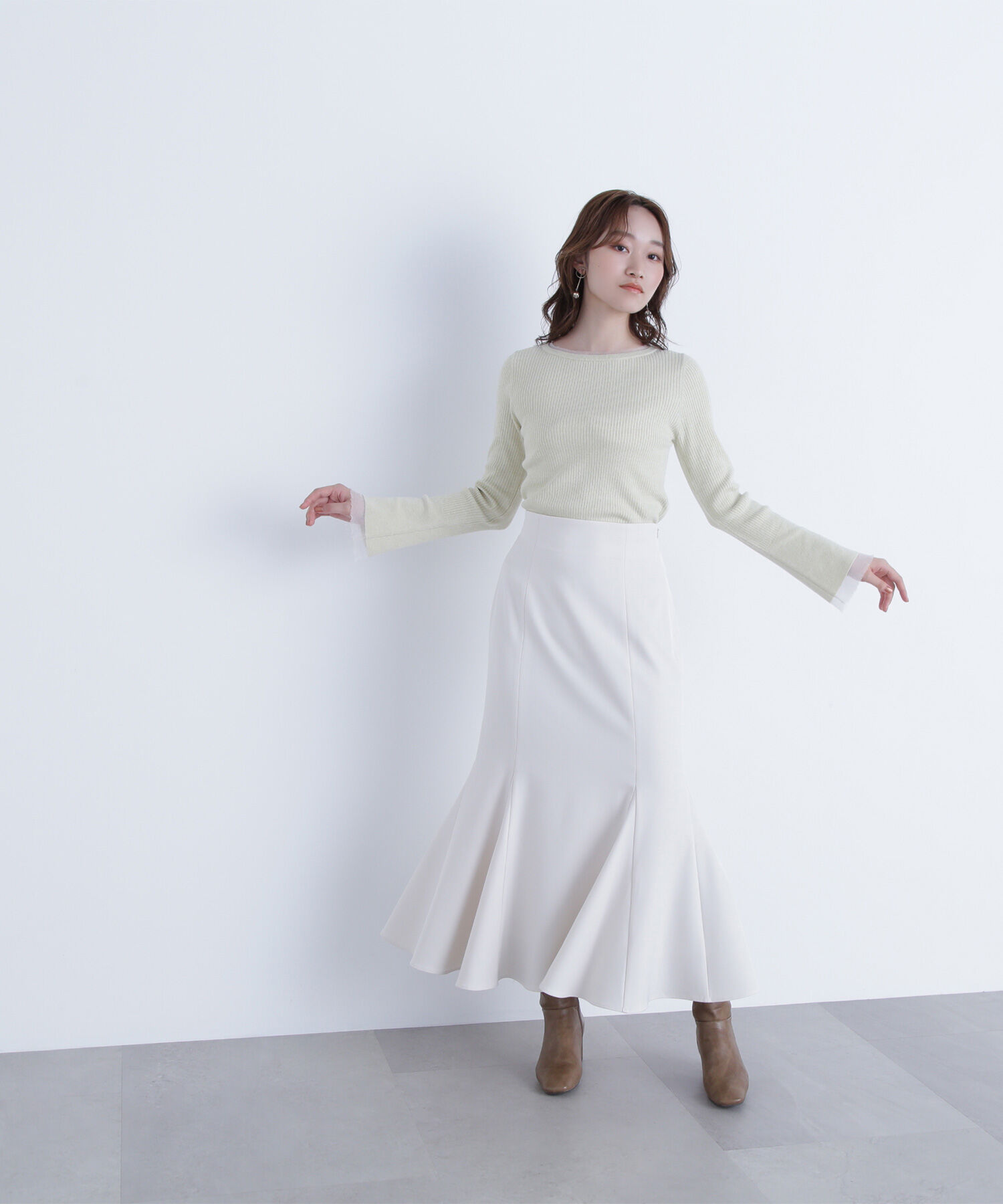  「ヘム切替マーメイドスカート」|スカート|