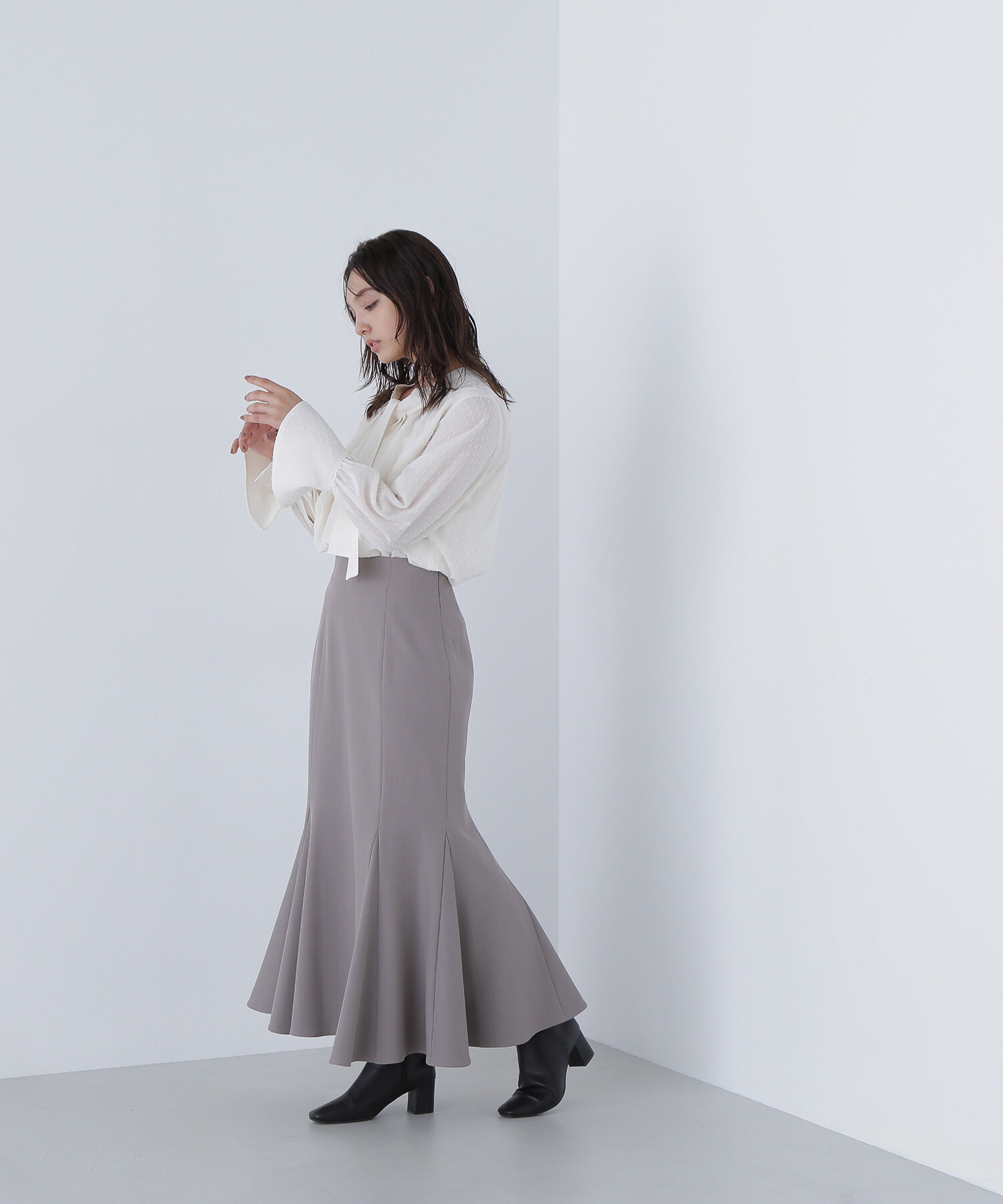  「ヘム切替マーメイドスカート」|スカート|