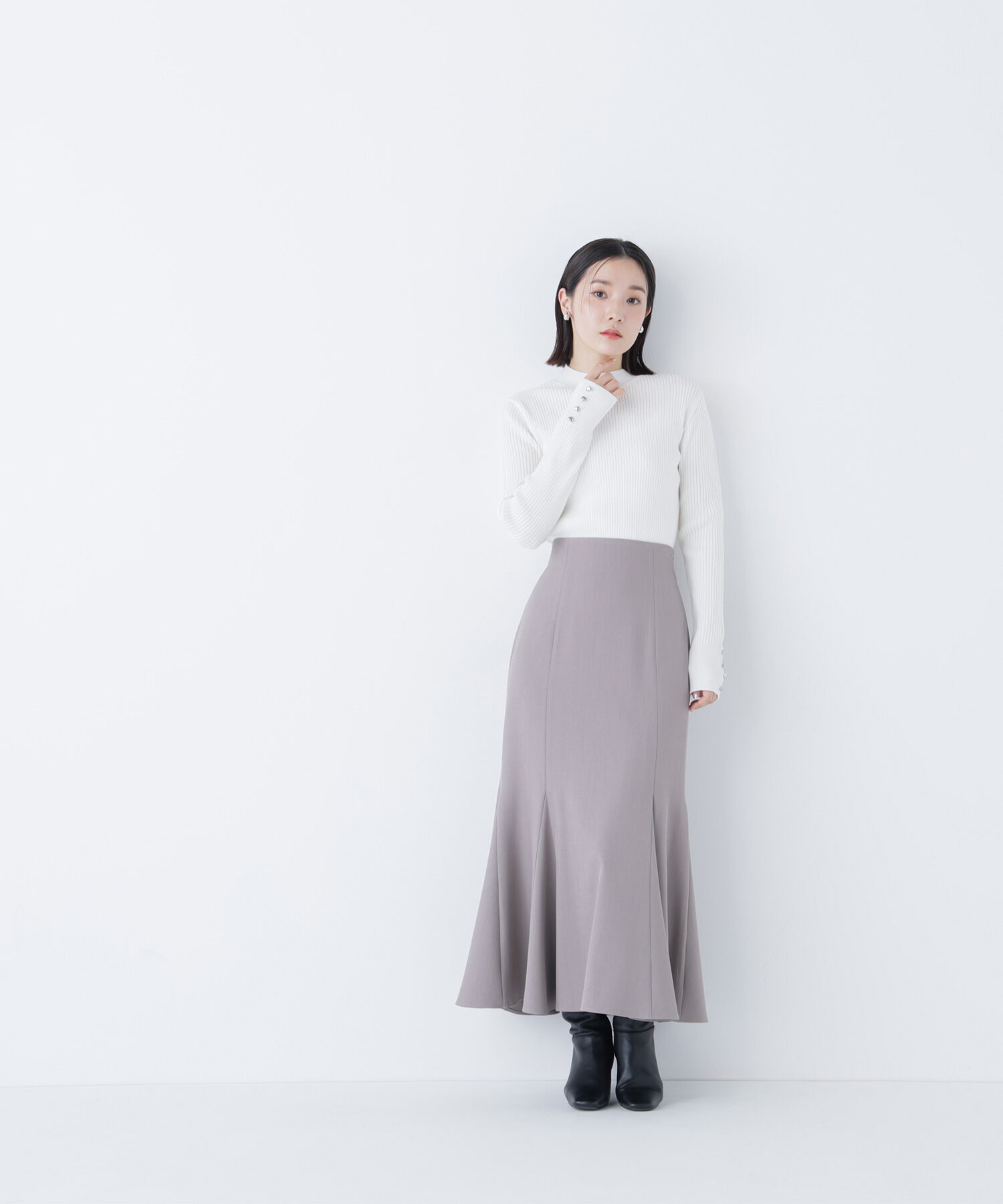  「ヘム切替マーメイドスカート」|スカート|
