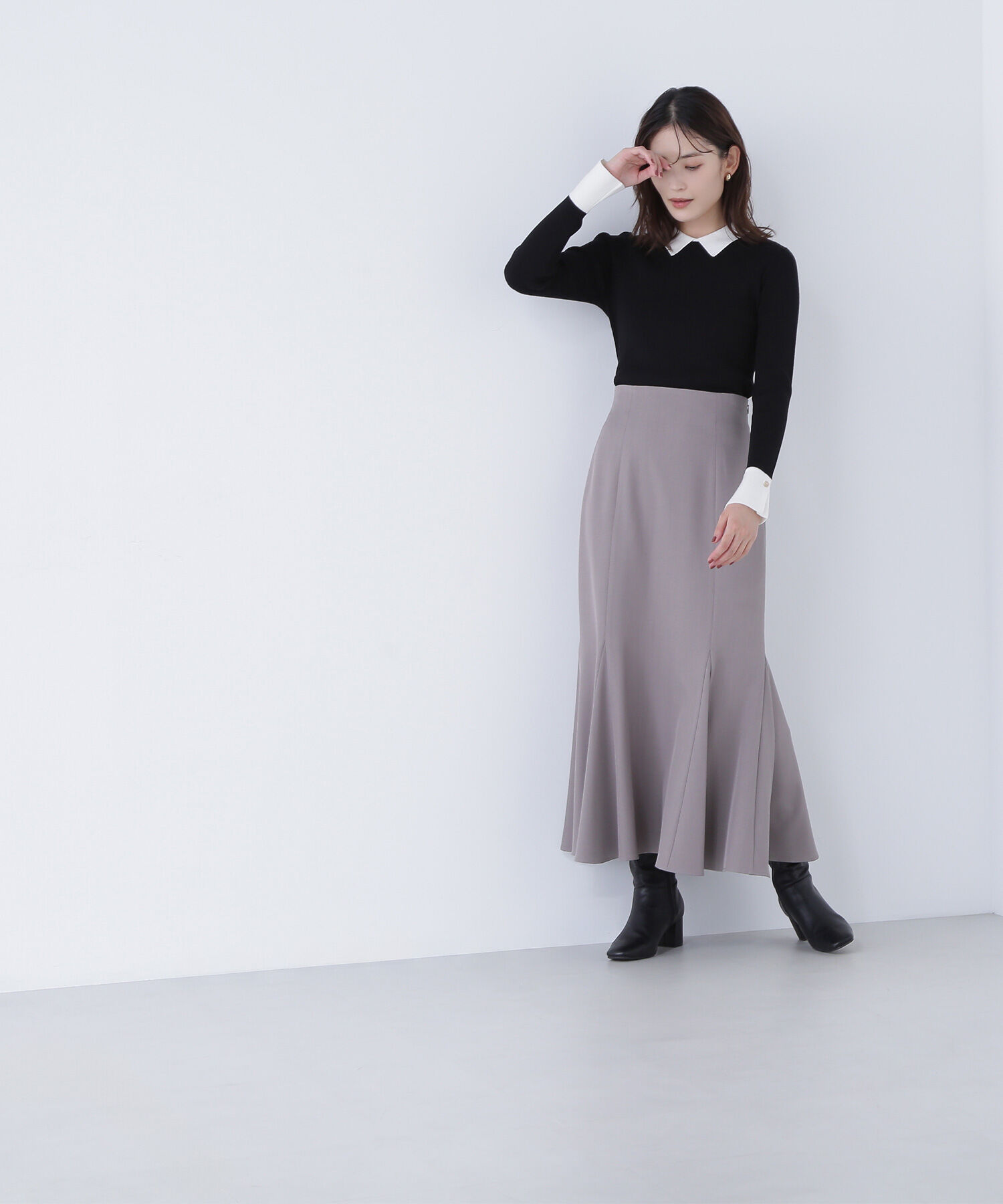  「ヘム切替マーメイドスカート」|スカート|