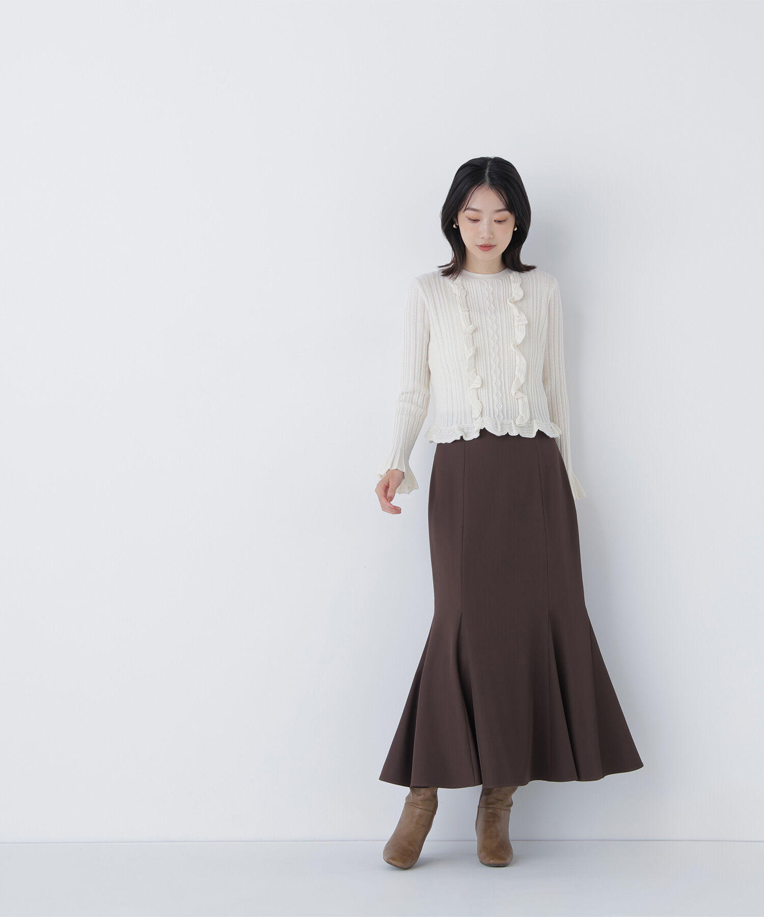  「ヘム切替マーメイドスカート」|スカート|